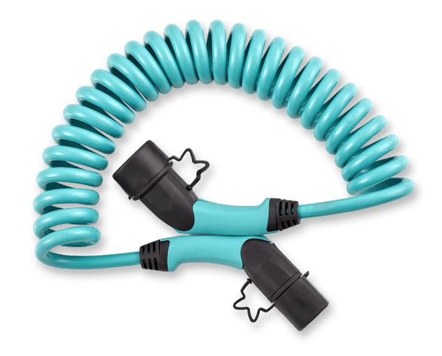 Spiral Electric Vehicle Charging Cable / Type-2 / 22 kW / 32A / 380V AC