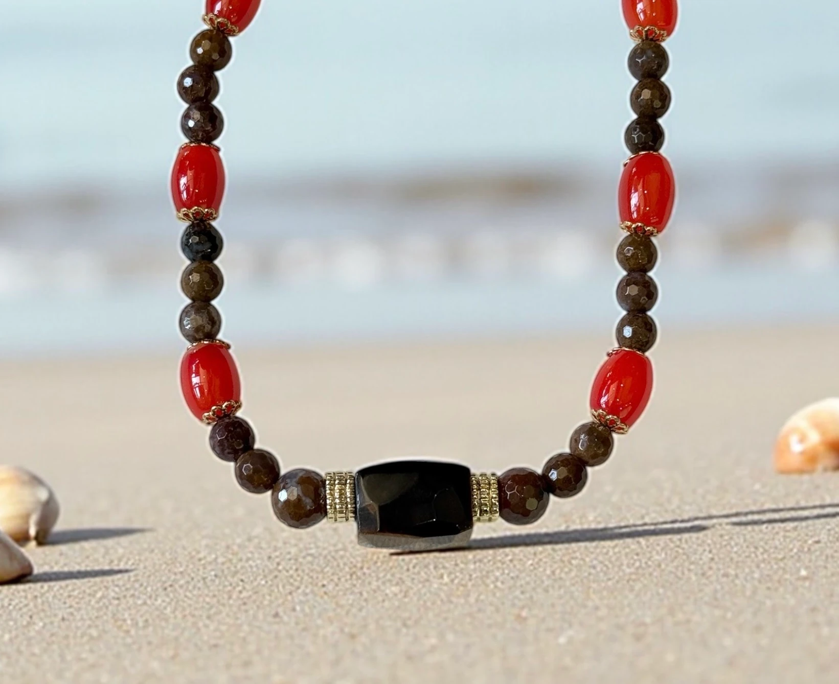 Doğal Taşlı El Yapımı "Cannes" Kolye