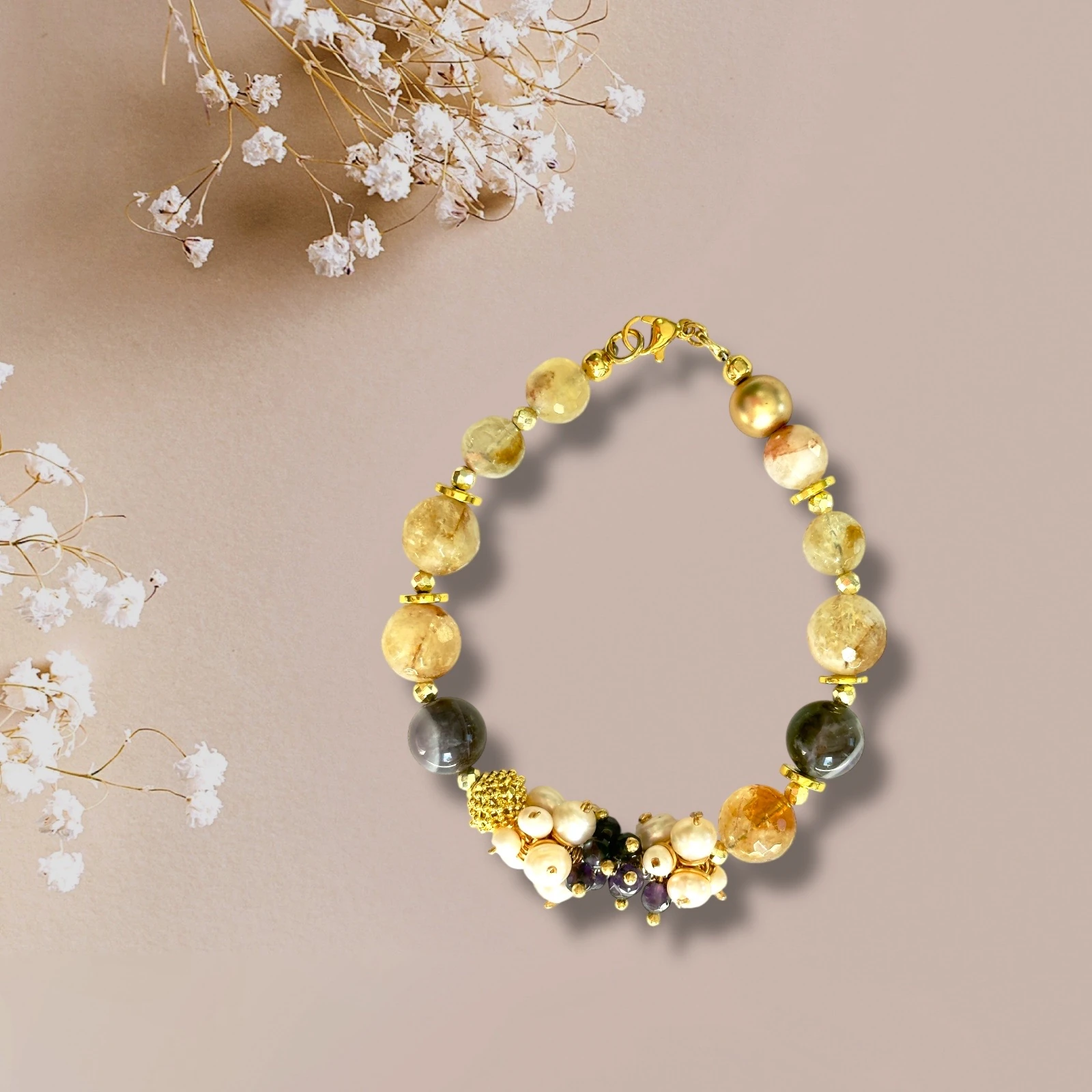 Doğal Taşlı El Yapımı "Ely" Bileklik