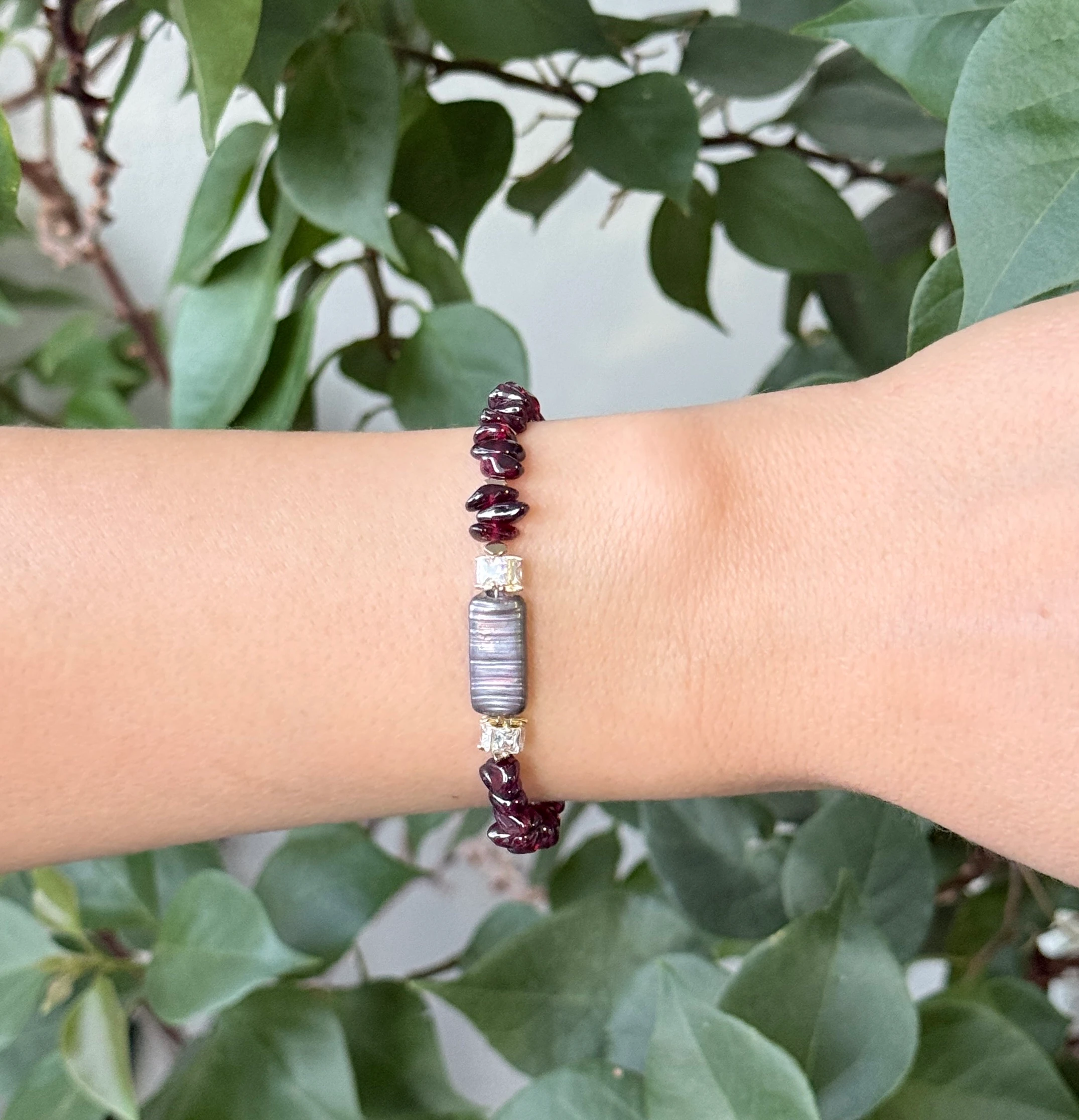 Doğal Taşlı El Yapımı "Astana" Harf Seçenekli Bileklik