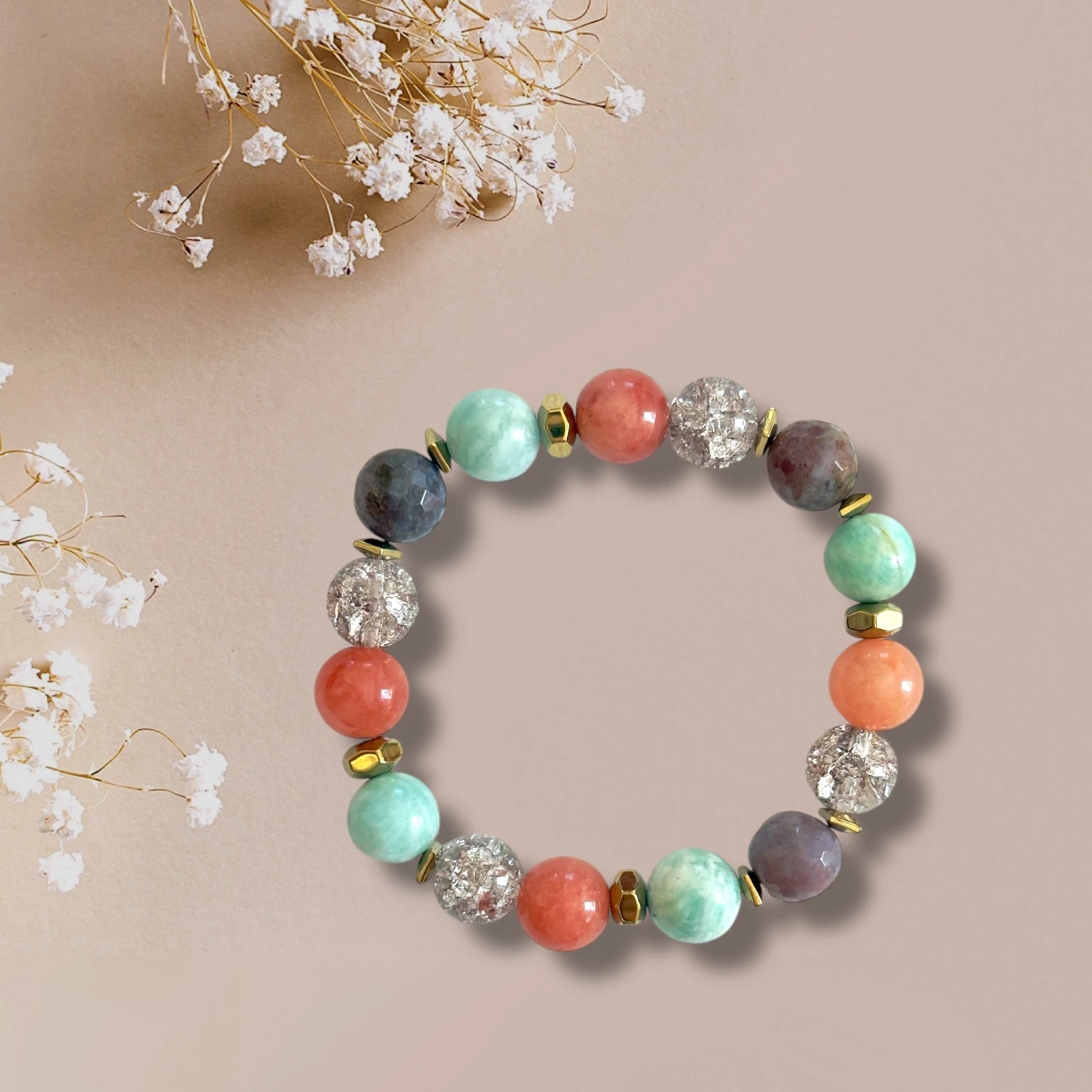 Doğal Taşlı El Yapımı "Berlin" Bileklik