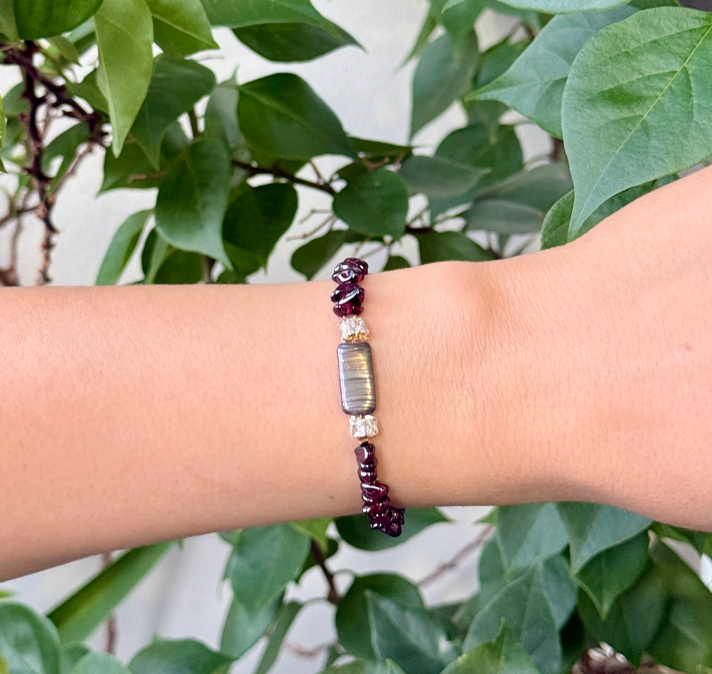 Doğal Taşlı El Yapımı "Astana" Harf Seçenekli Bileklik