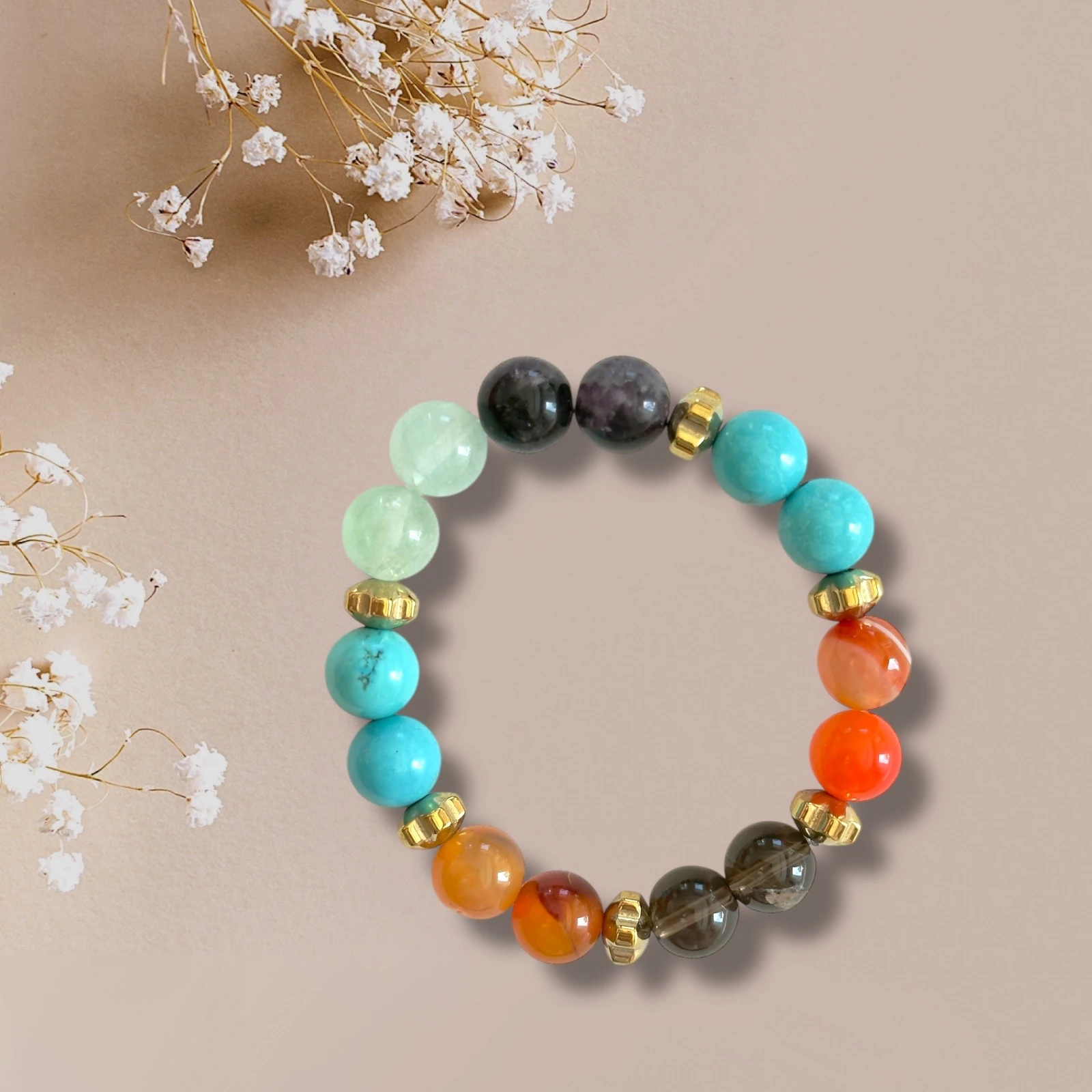 Doğal Taşlı El Yapımı "Boğa Burcu" Bileklik