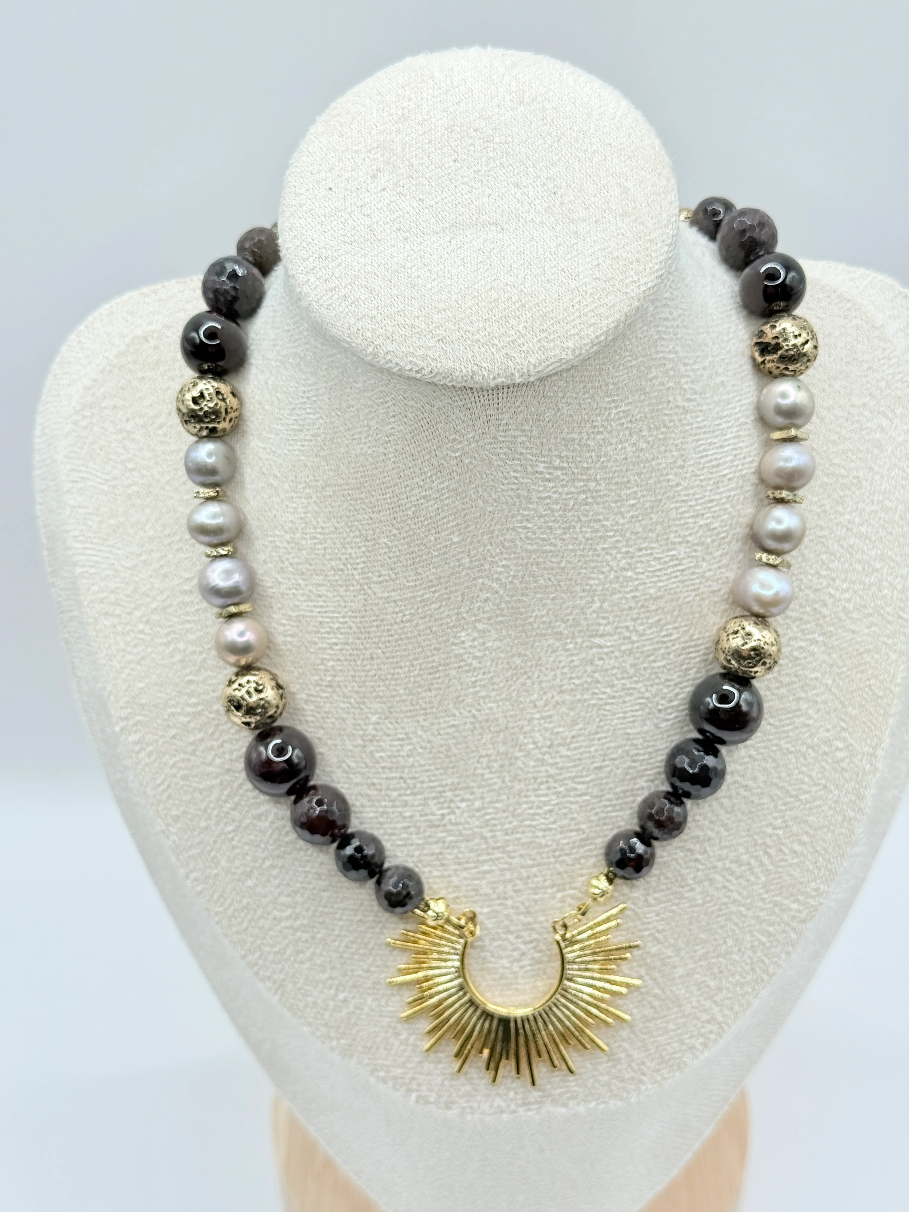 Doğal Taşlı  El Yapımı “Milano” Kolye