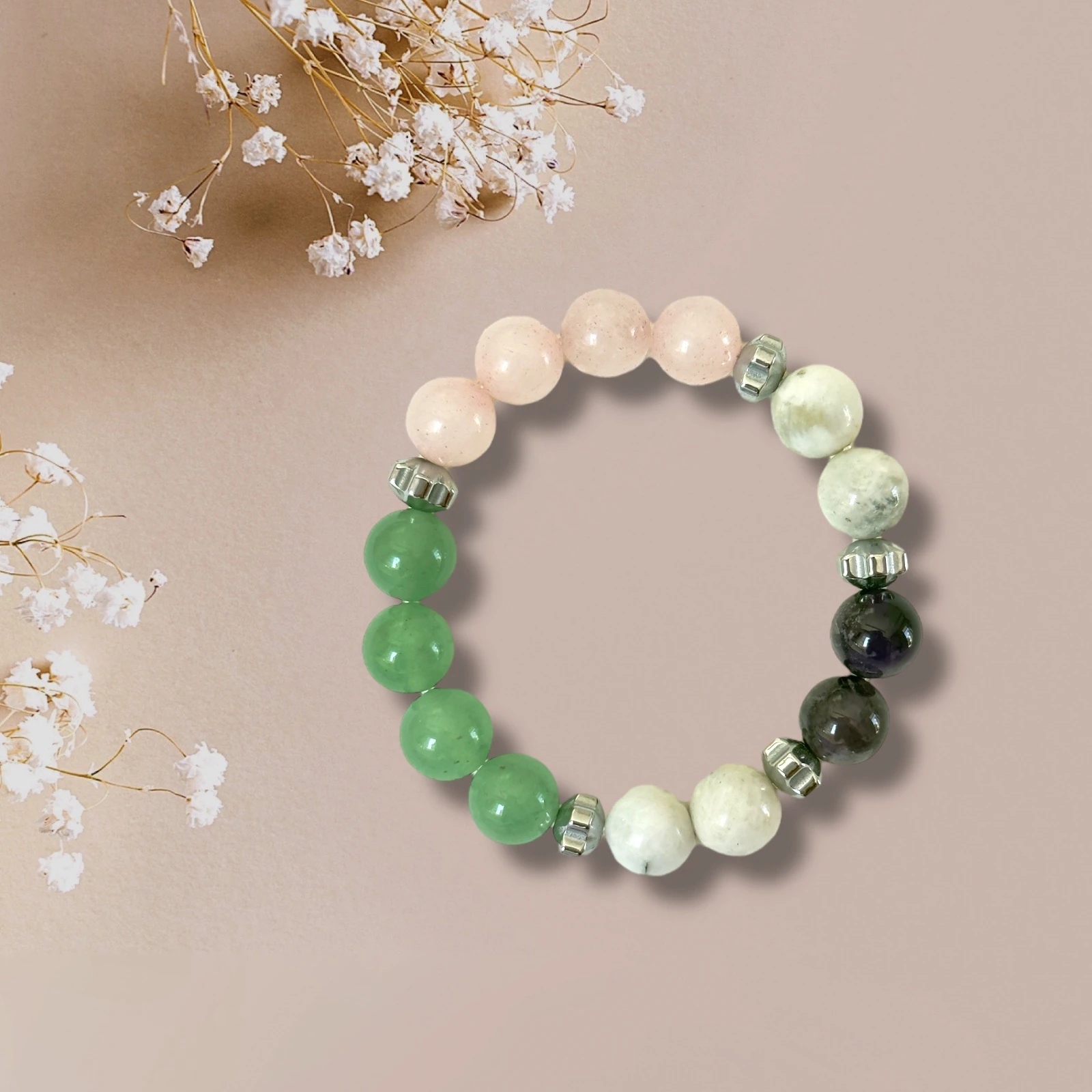 Doğal Taşlı El Yapımı "Balık Burcu" Bileklik