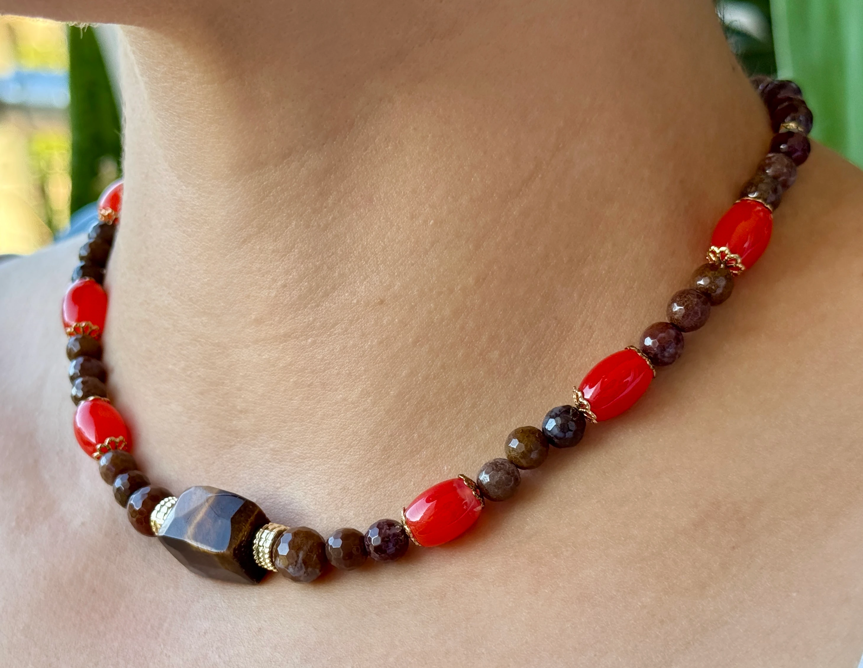 Doğal Taşlı El Yapımı "Cannes" Kolye