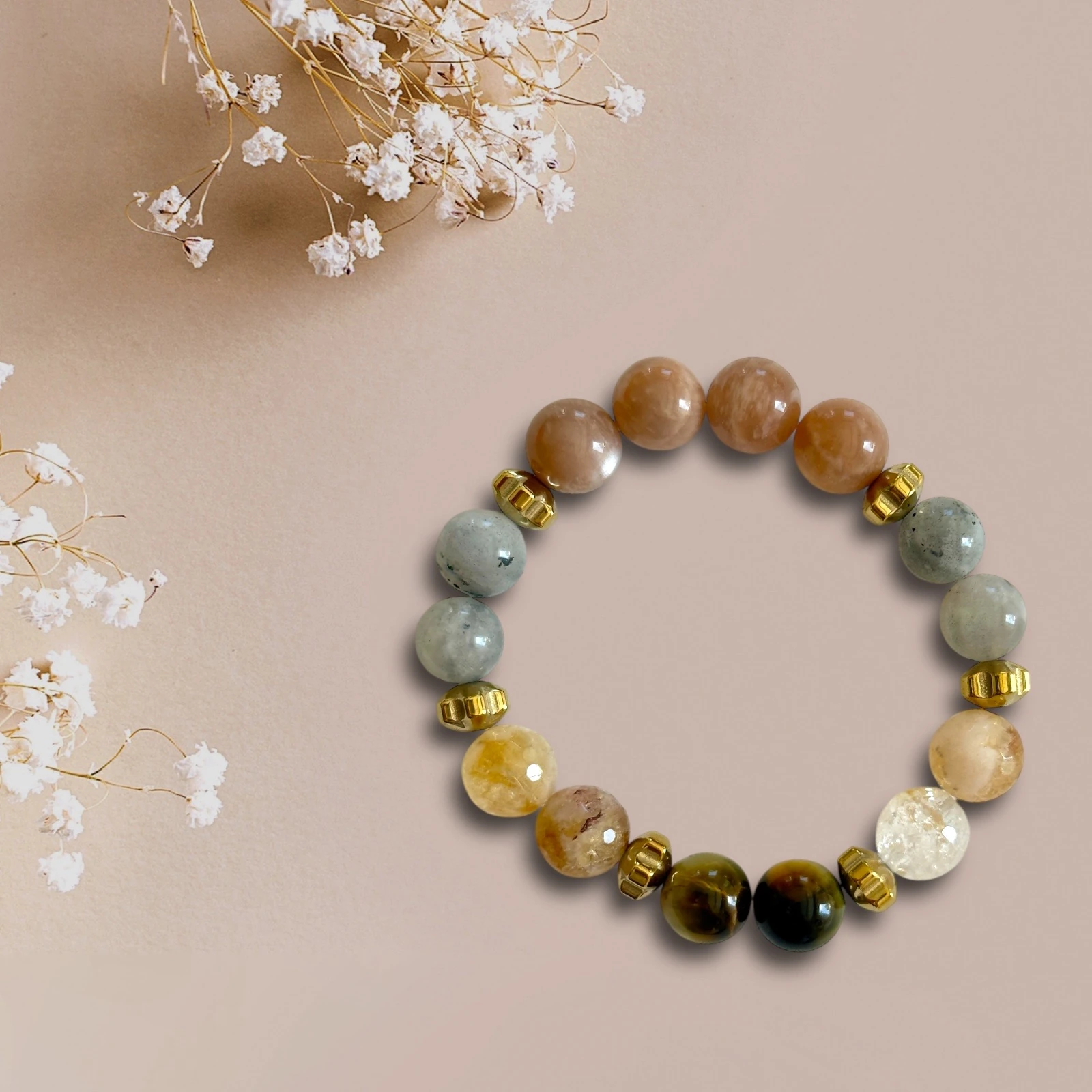 Doğal Taşlı El Yapımı "Aslan Burcu" Bileklik