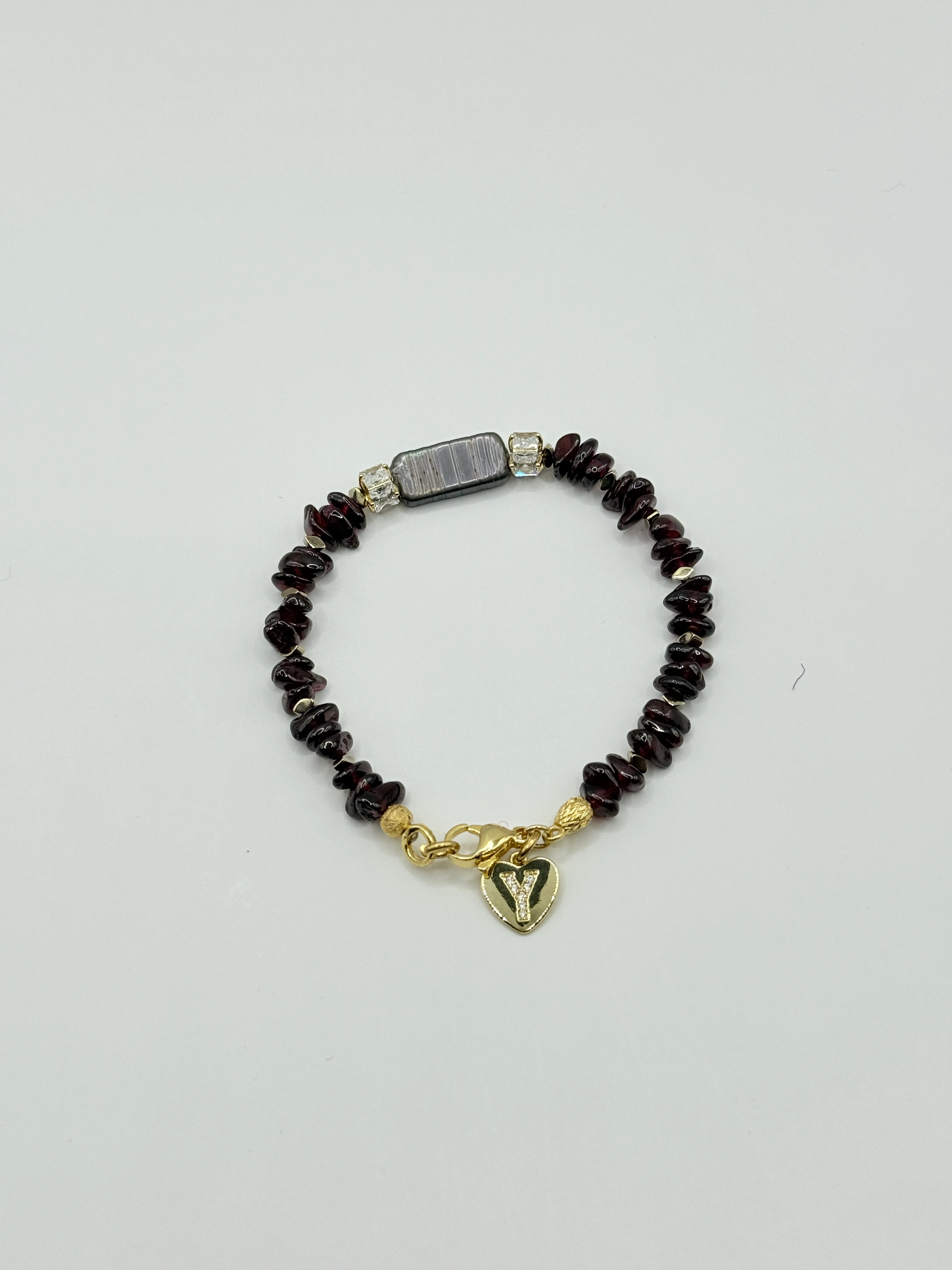 Doğal Taşlı El Yapımı "Astana" Harf Seçenekli Bileklik