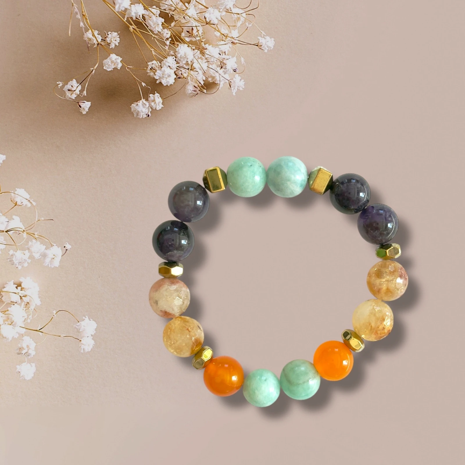 Doğal Taşlı El Yapımı "Başak Burcu" Bileklik