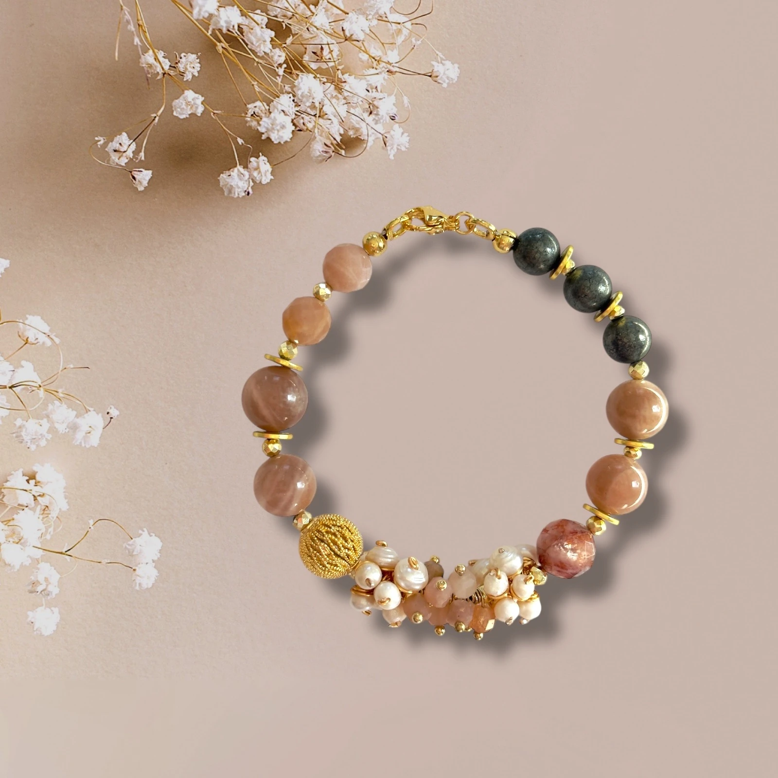 Doğal Taşlı El Yapımı "Bergen" Bileklik