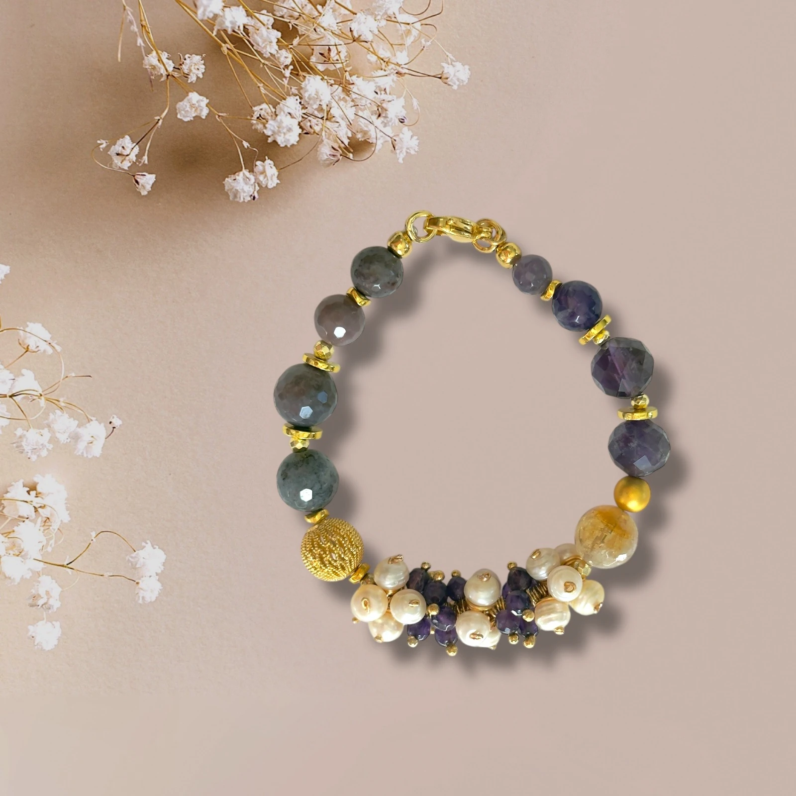 Doğal Taşlı El Yapımı "New York" Bileklik