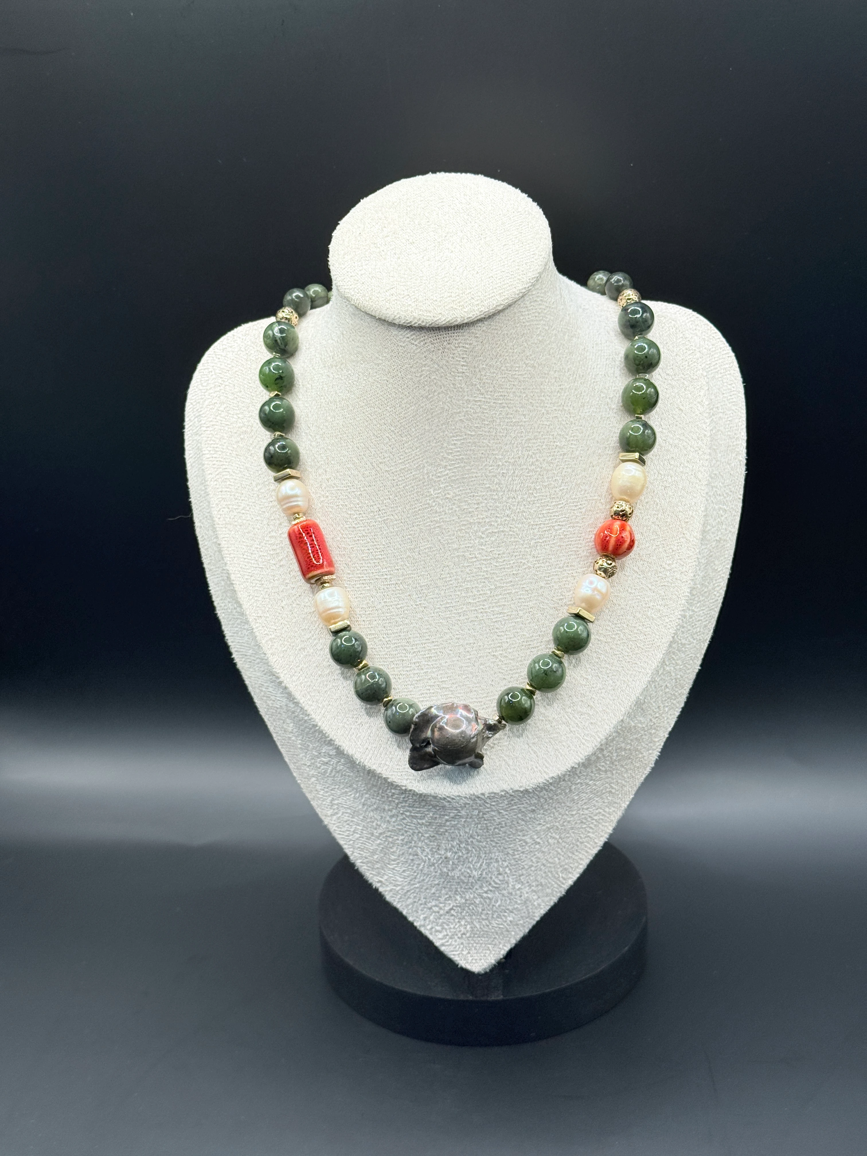 Doğal Taşlı El Yapımı "Rostock” Kolye