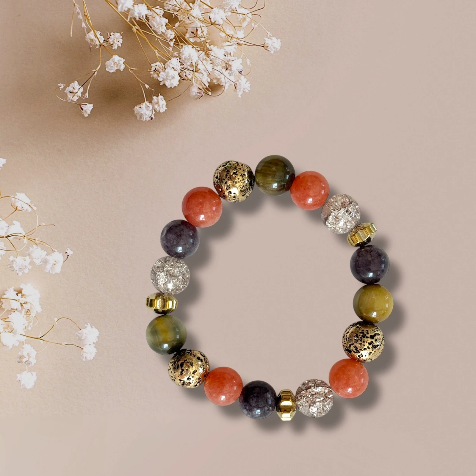 Doğal Taşlı El Yapımı "Dallas" Bileklik