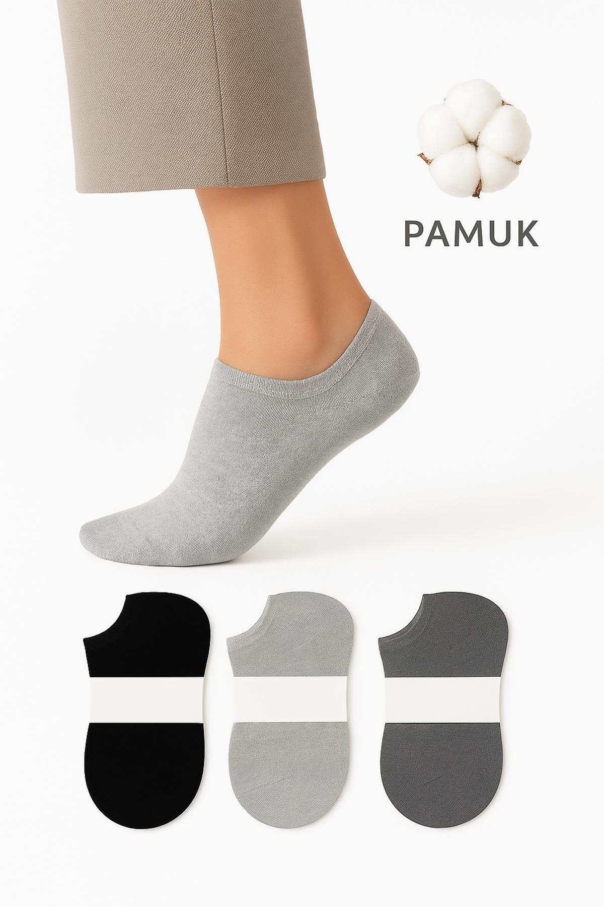 3 Çift Unisex Dikişsiz Patik Çorap