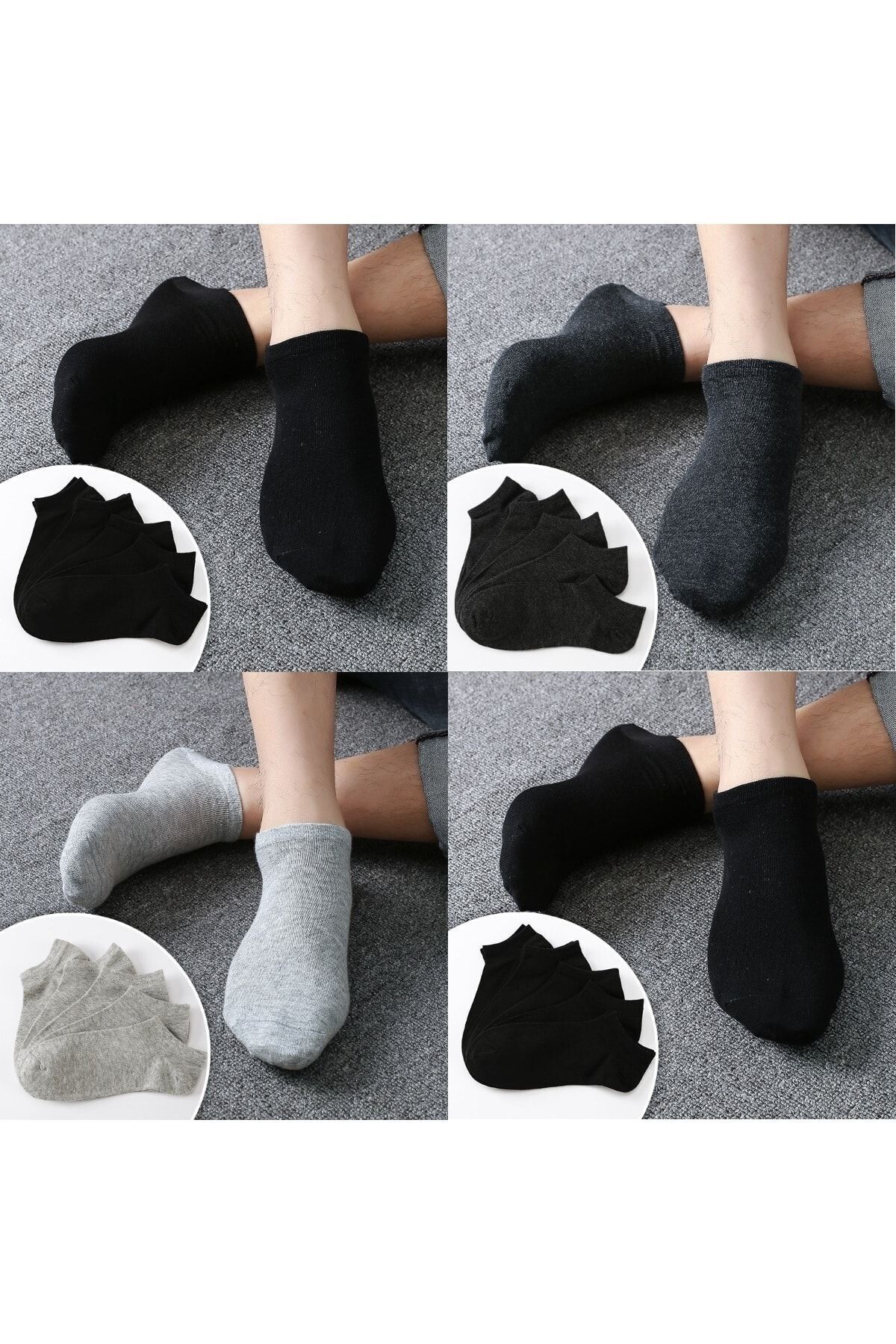 6 Çift Unisex Dikişsiz Patik Çorap