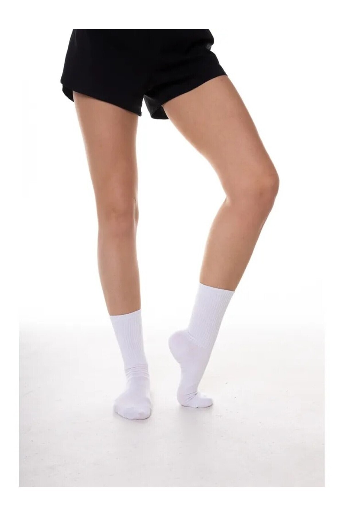 6 Çift Logosuz Beyaz Dikişsiz Pamuklu Tenis Unisex Soket Çorap