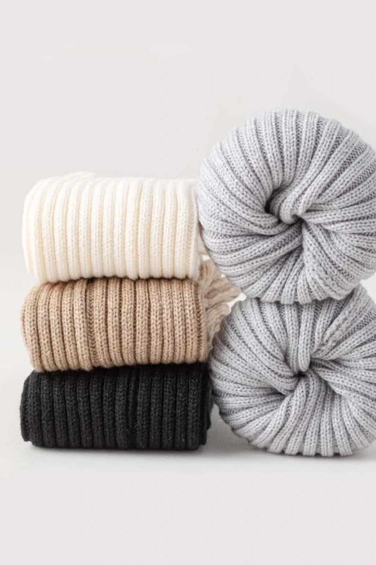 Original Premium Tozluk %100 Akrilik Triko Örgü Leg Warmer Ayak Isıtıcı Bej