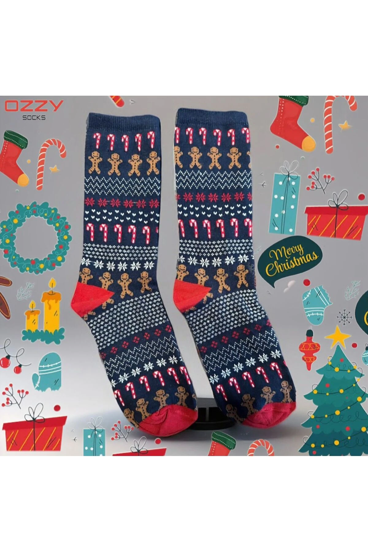 3 Çift Yılbaşı Desen Çocuk Çorap