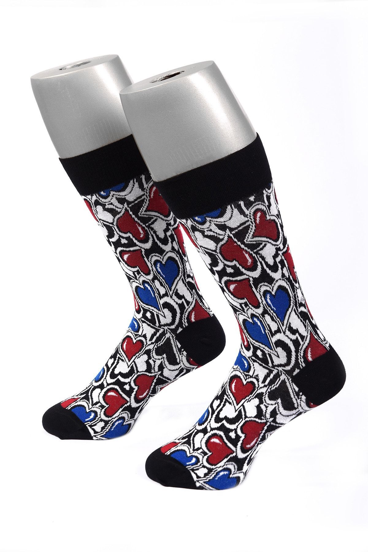 6' Lı Organik Pamuklu Dikişsiz Erkek Çok Renkli Desenli Çorap 4