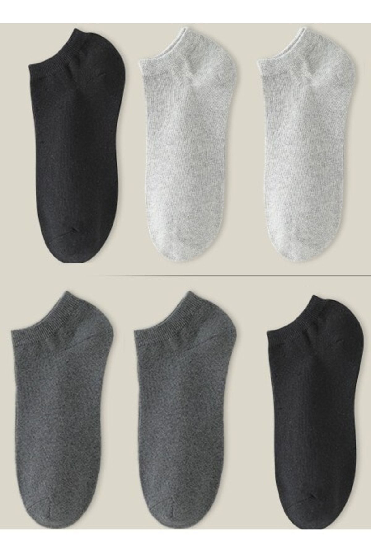 6 Çift Unisex Dikişsiz Patik Çorap