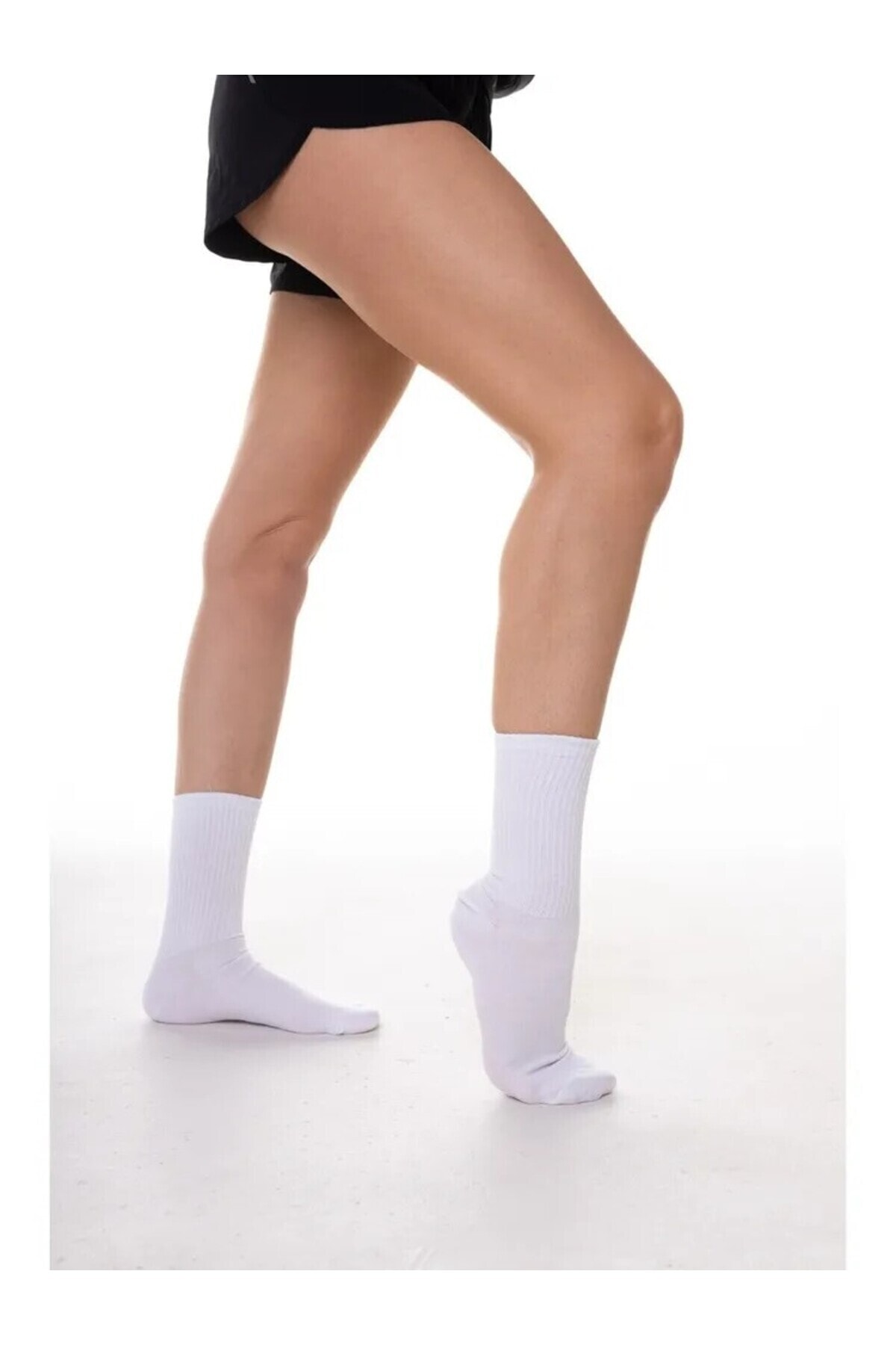6 Çift Logosuz Beyaz Dikişsiz Pamuklu Tenis Unisex Soket Çorap