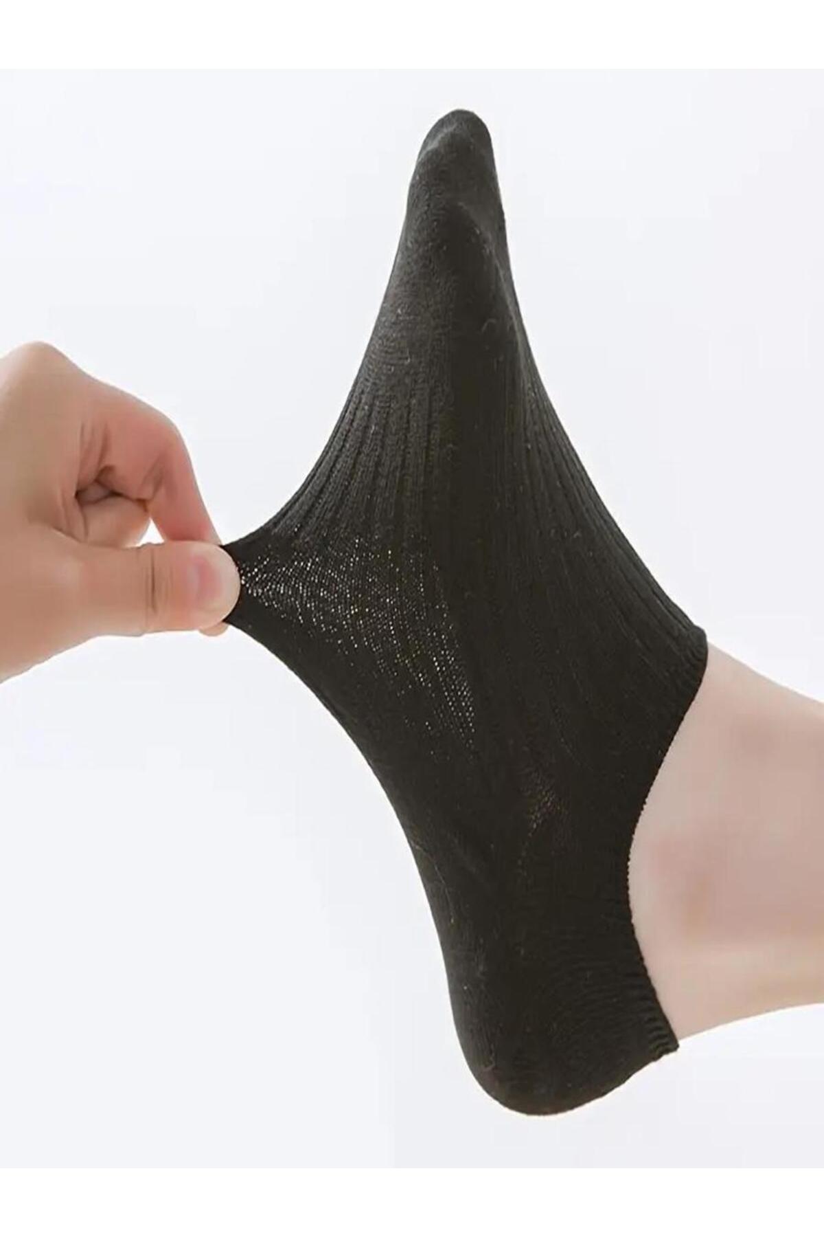 6 Çift Kadın Şık Çizgili Rahat Sneaker Çorap