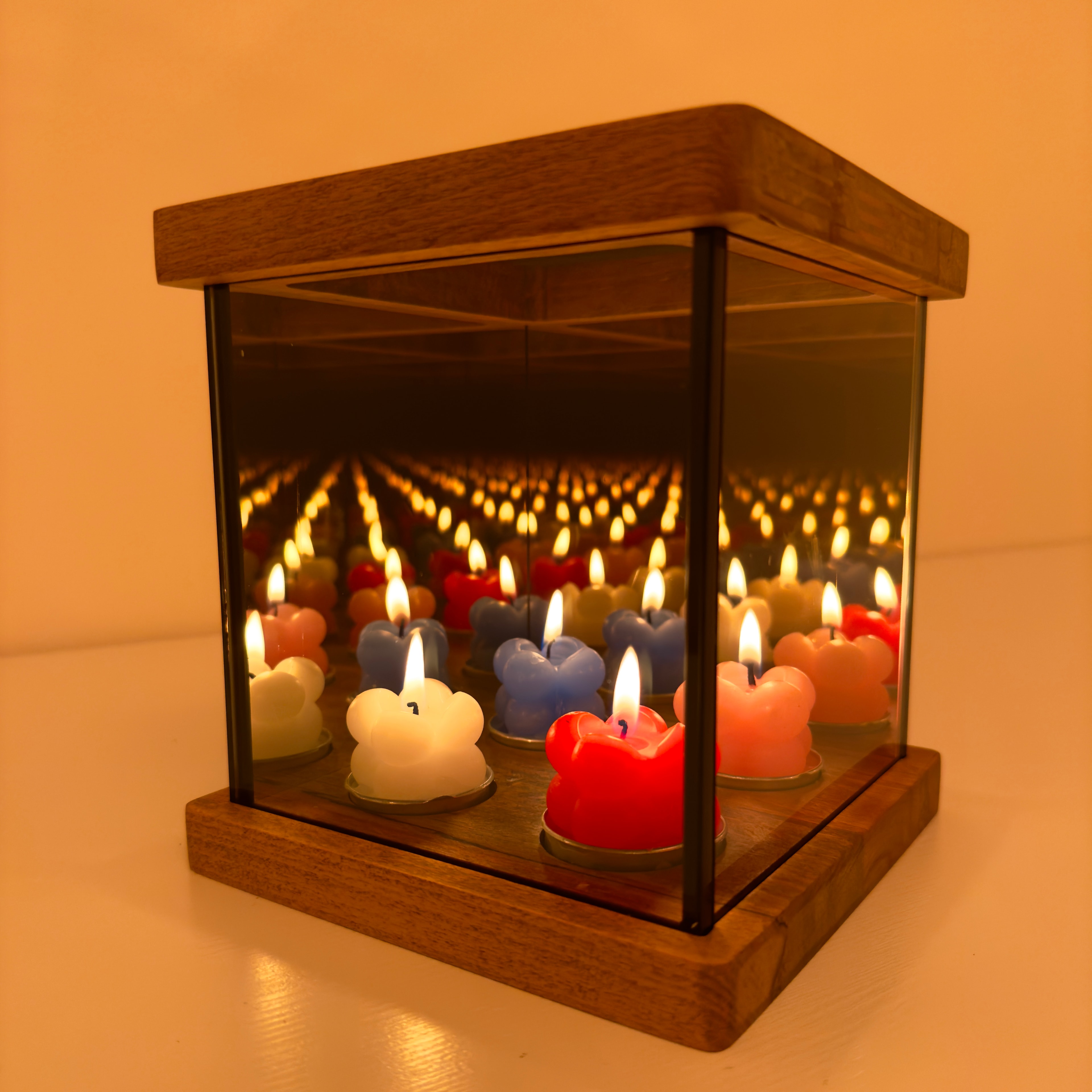 "Kaira" Infinity Mirror Tea Light Candle Holder