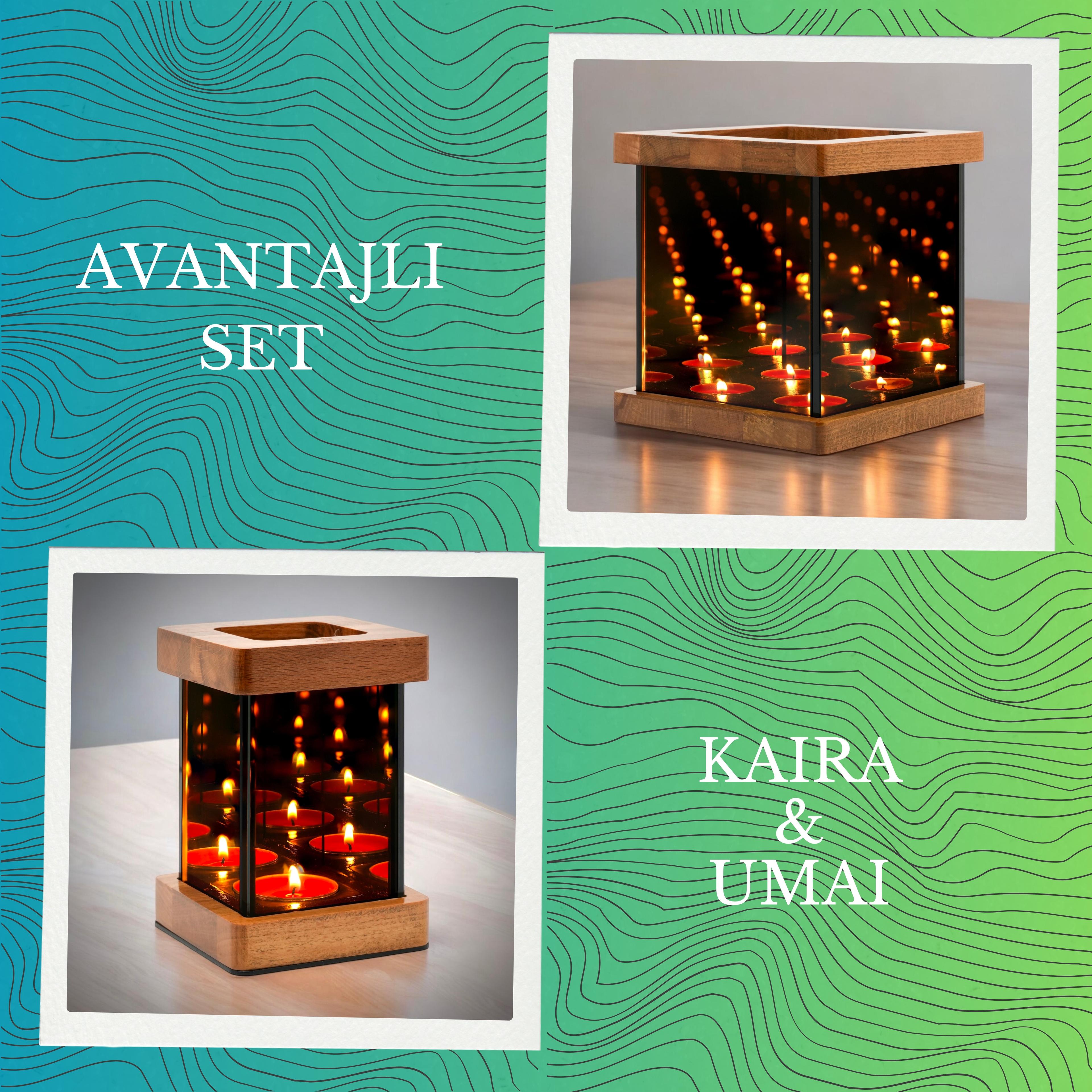 Kaira + Umai Infinity Mirror Candle Holder Set