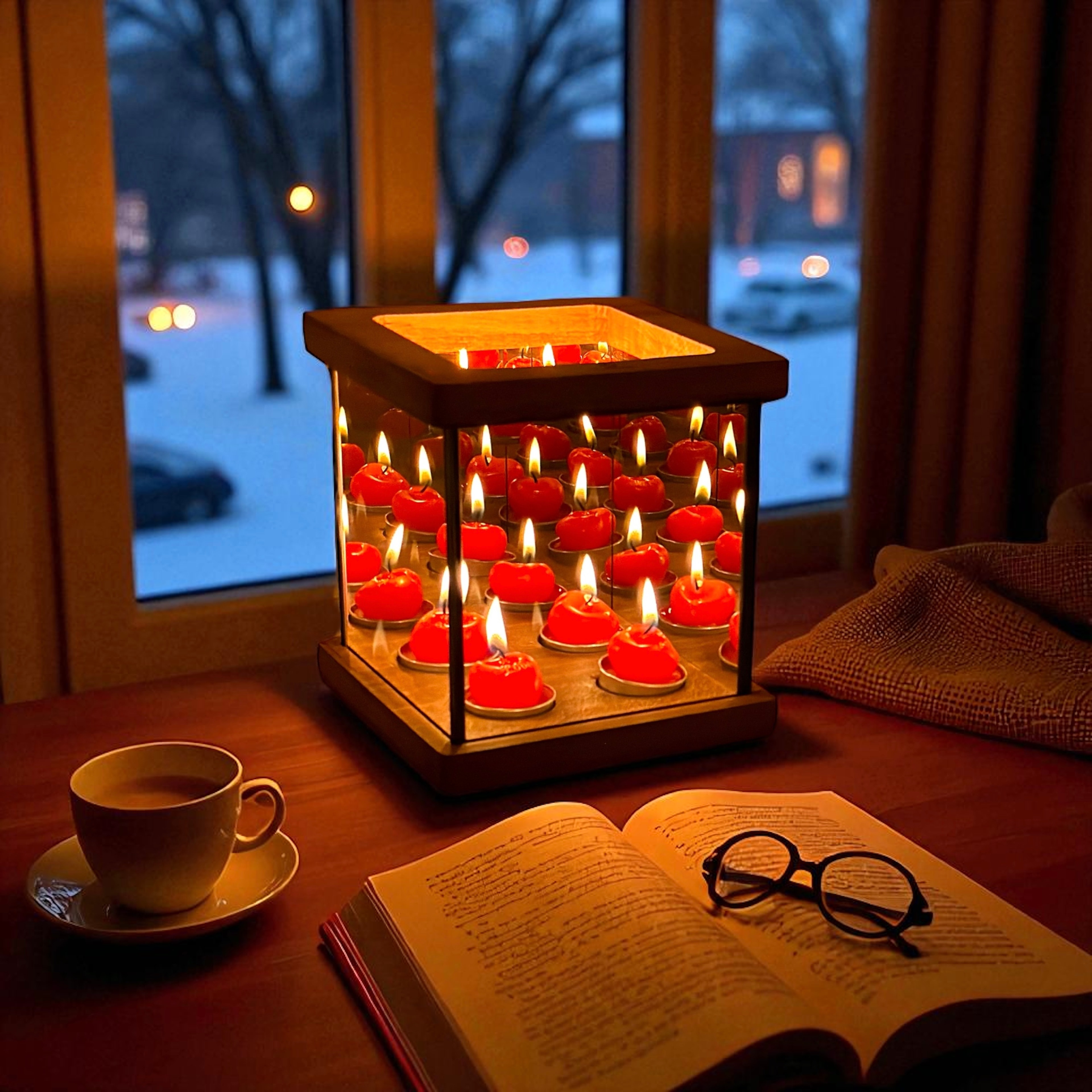 "Kaira" Infinity Mirror Tea Light Candle Holder