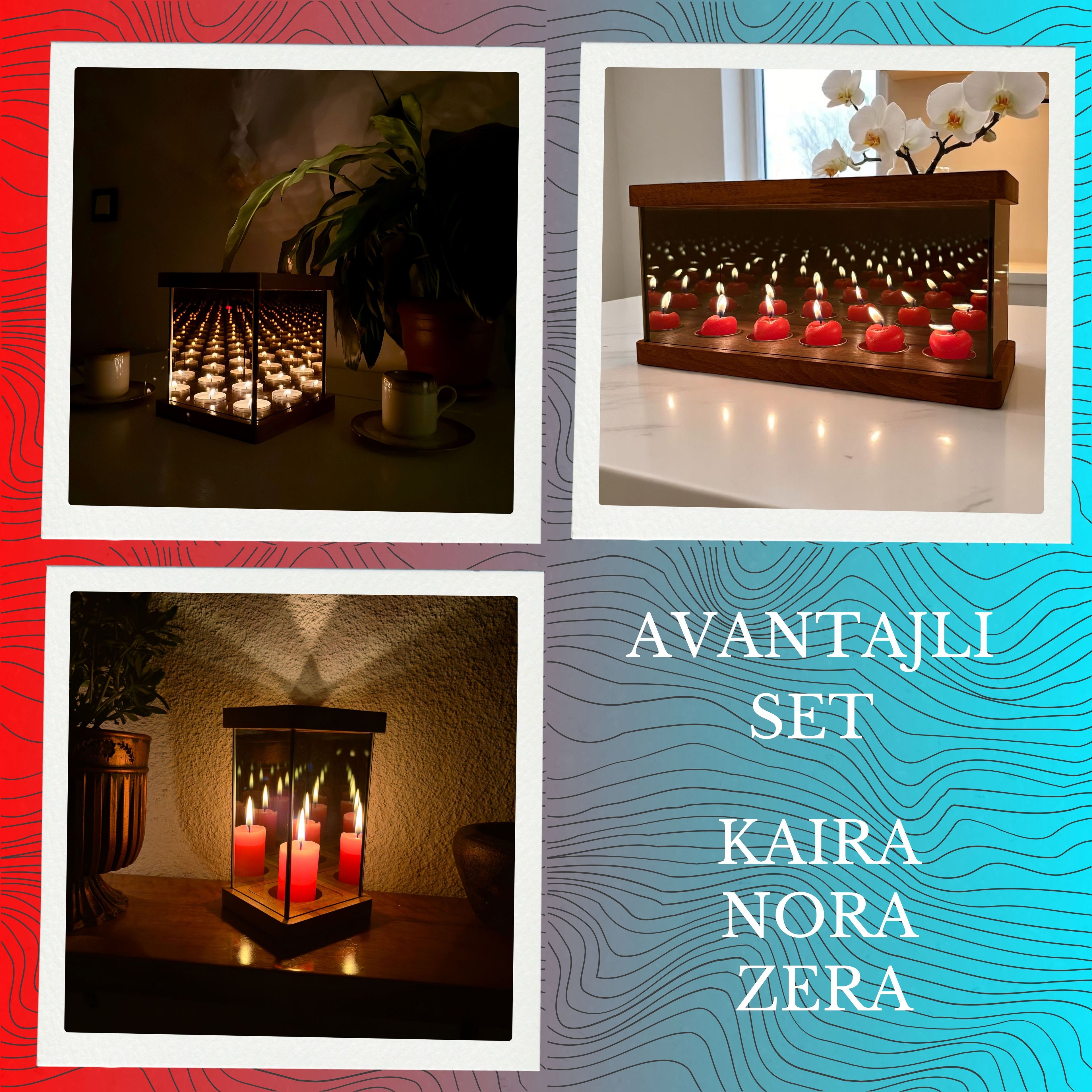 Kaira + Nora + Zera Sonsuzluk Efektli Mumluk Set