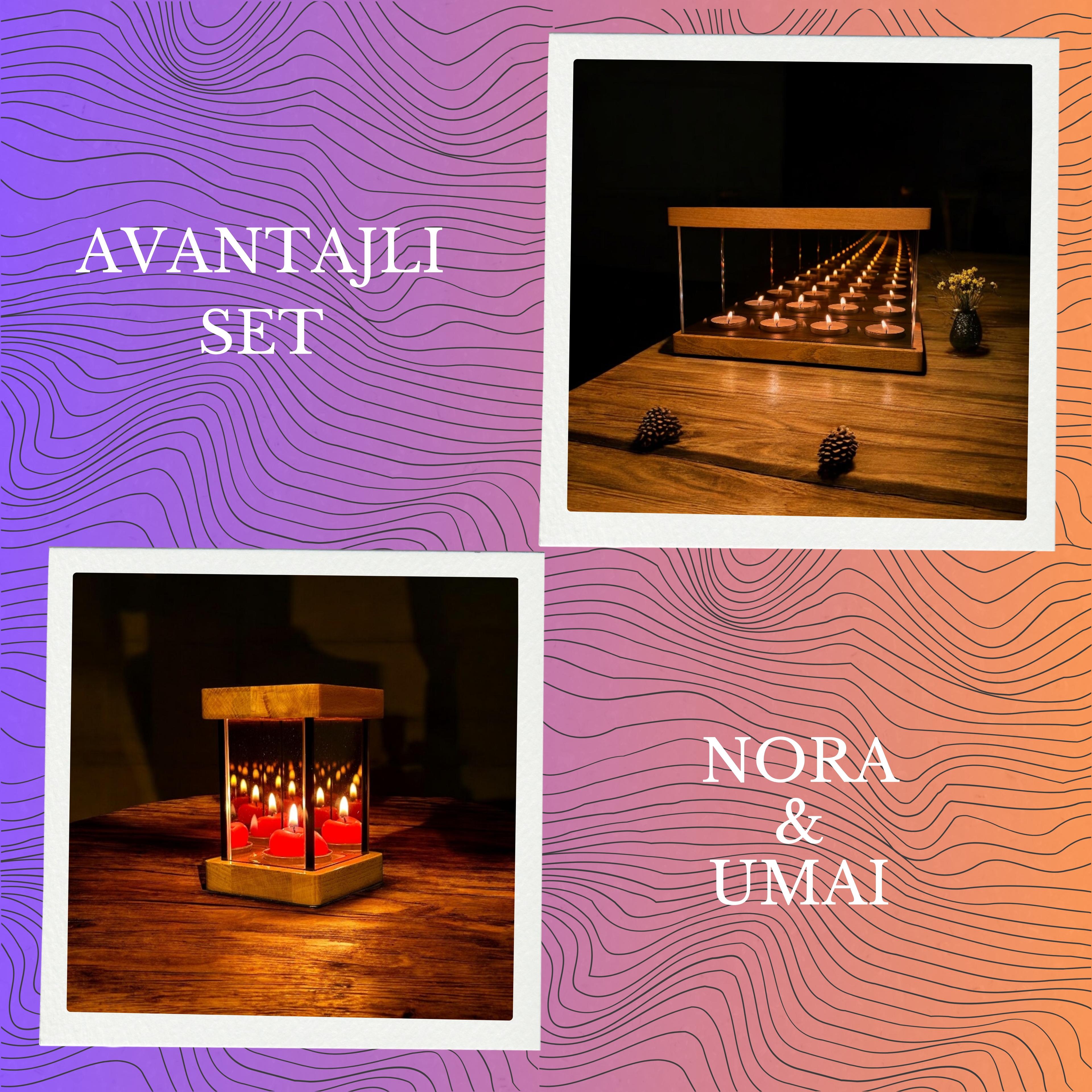 Nora + Umai Infinity Mirror Candle Holder Set