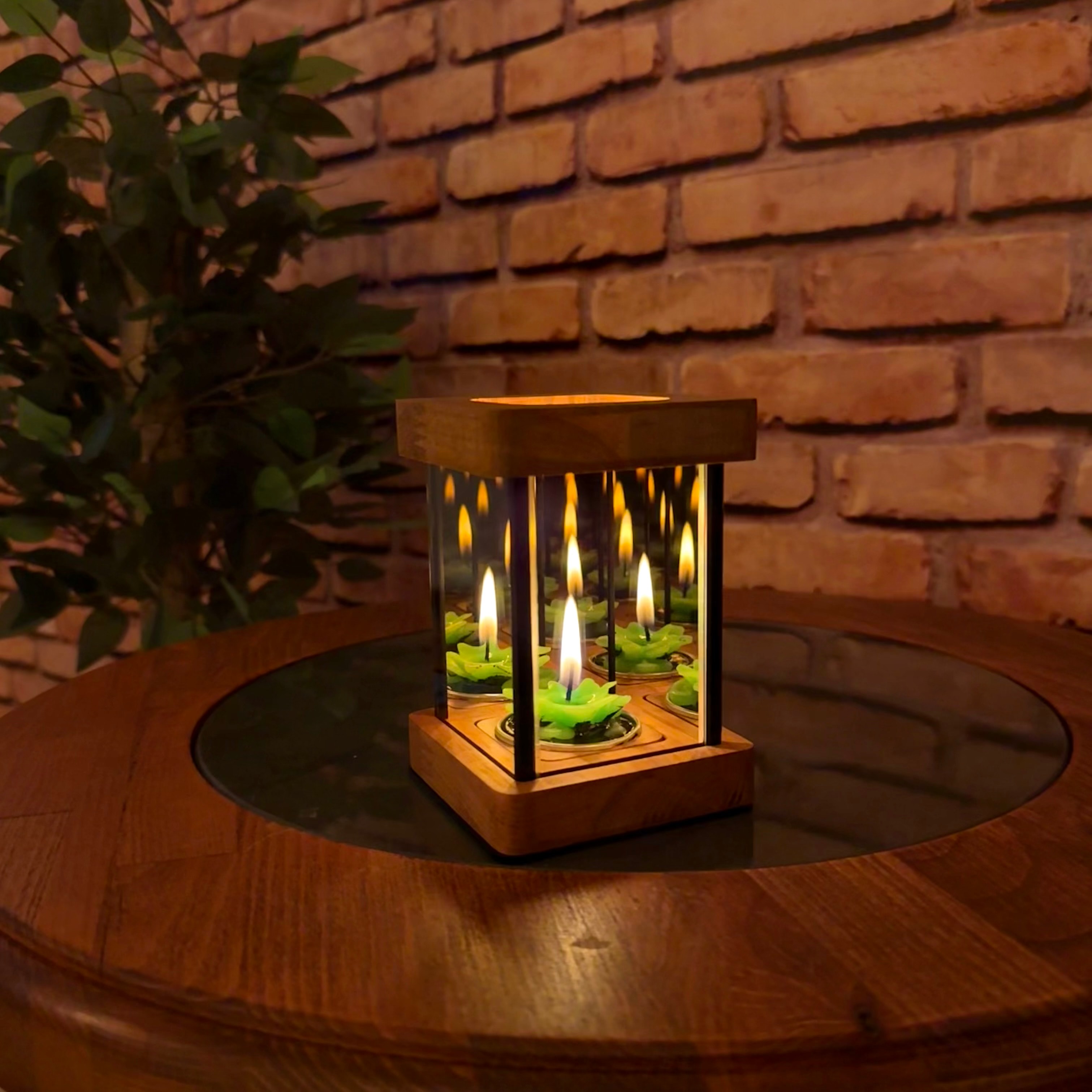 "Umai" Infinity Mirror Tea Light Candle Holder