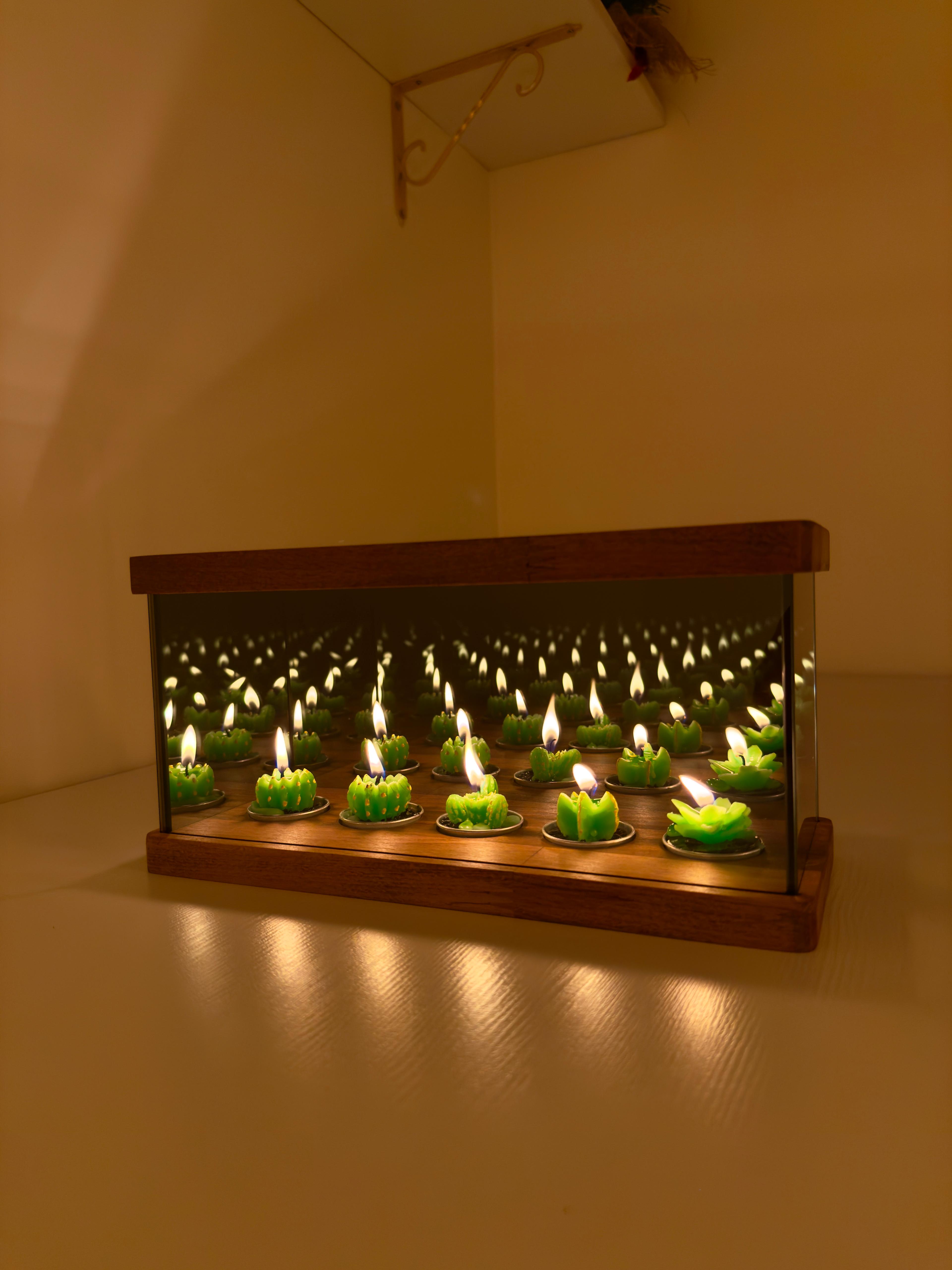 Yeşil Kaktüs Temalı Tealight Mum