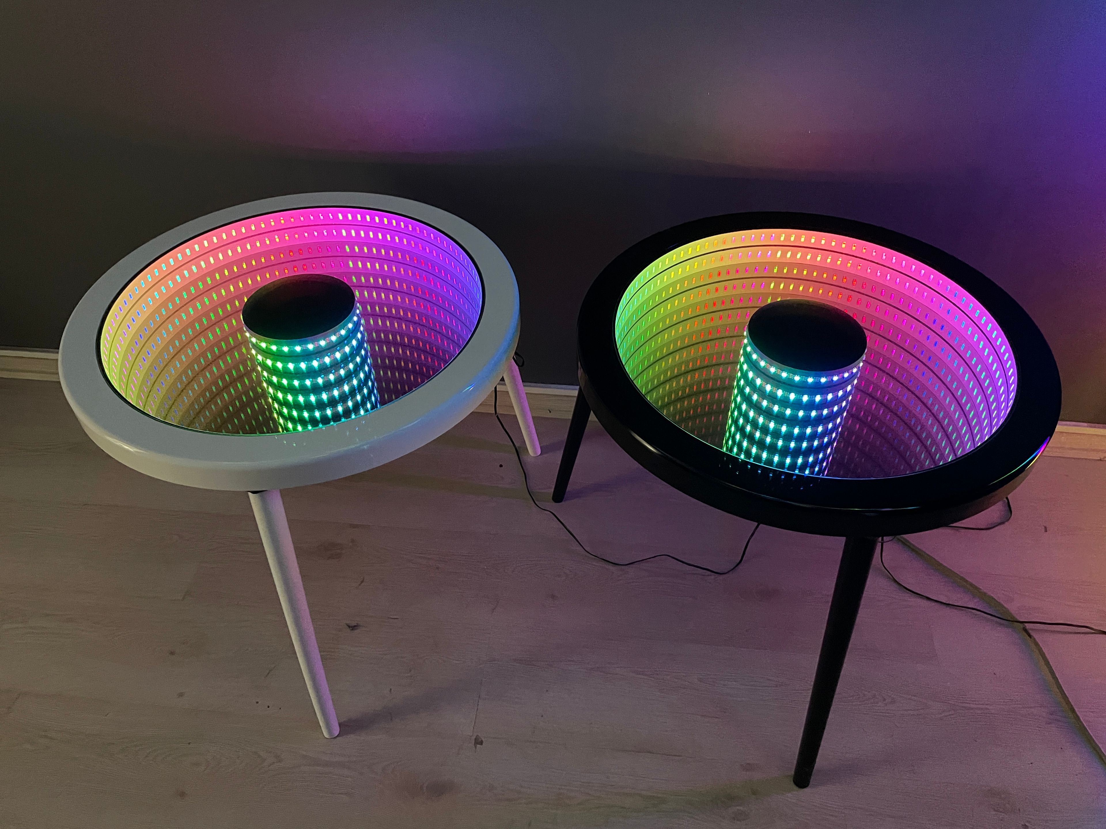 Ashel Infinity Mirror Round Coffee Table