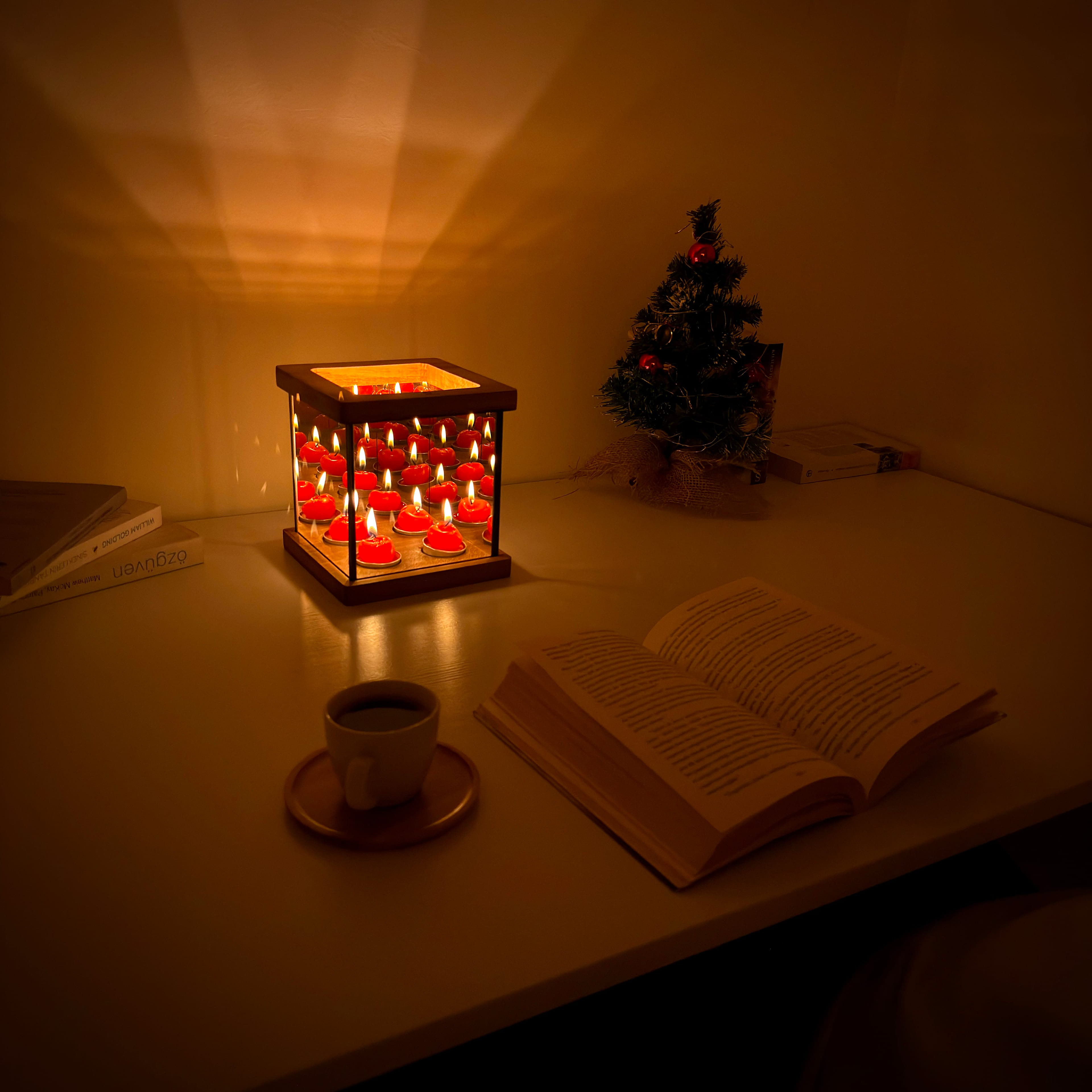 "Kaira" Infinity Mirror Tea Light Candle Holder