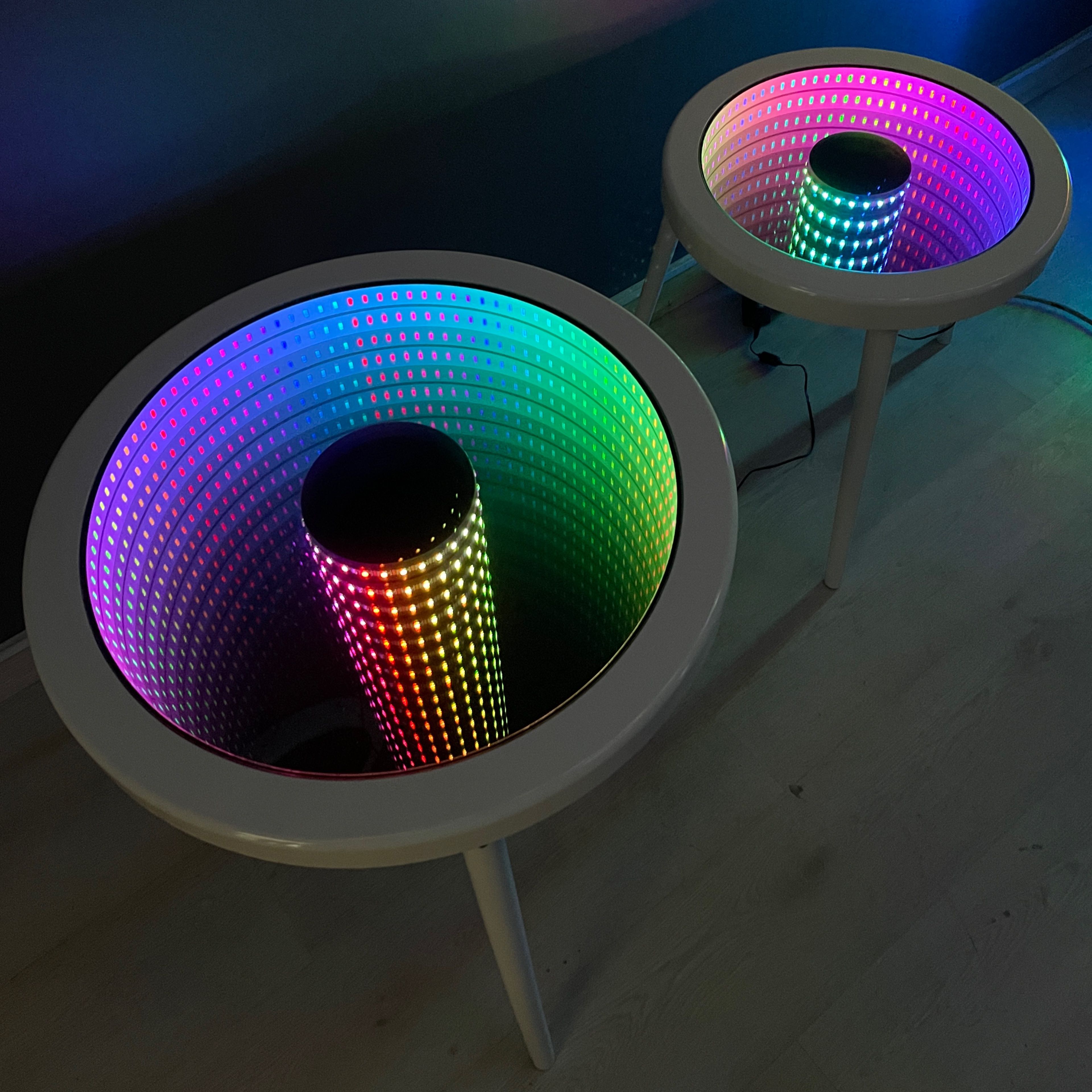 Ashel Infinity Mirror Round Coffee Table