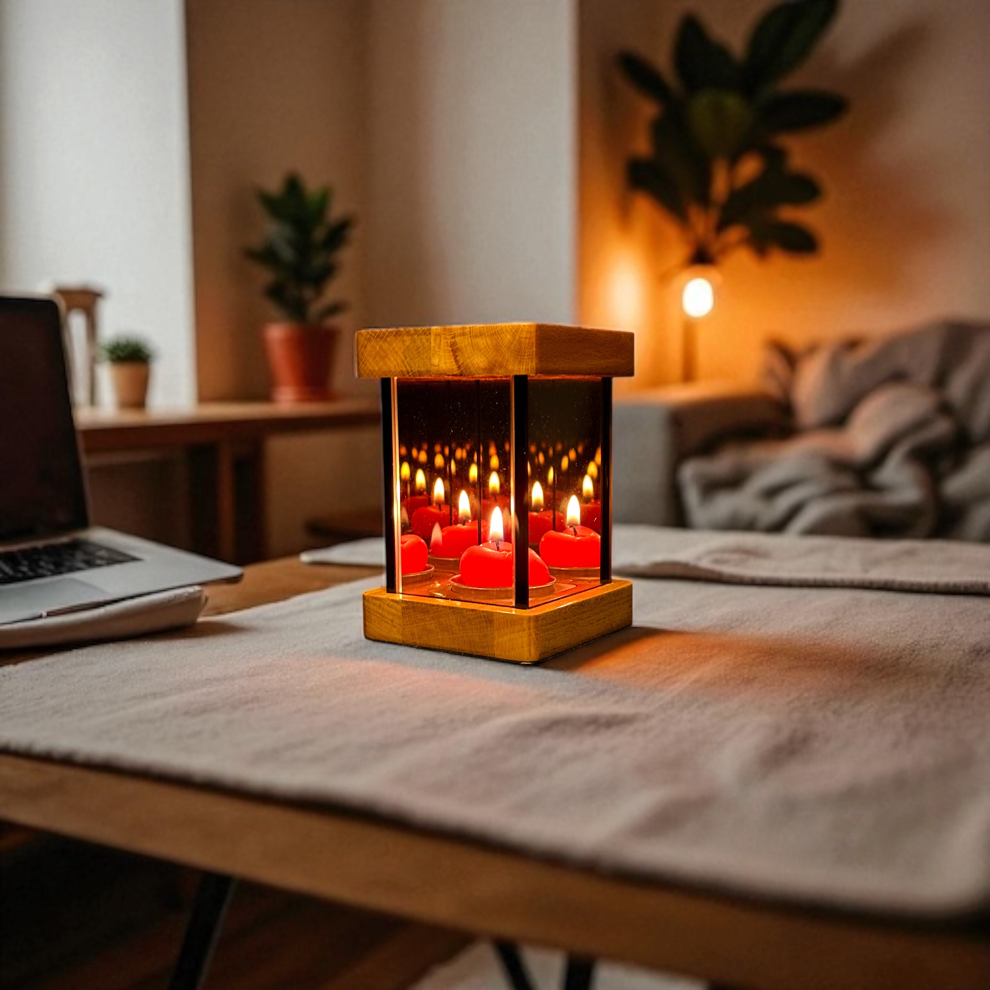 "Umai" Infinity Mirror Tea Light Candle Holder