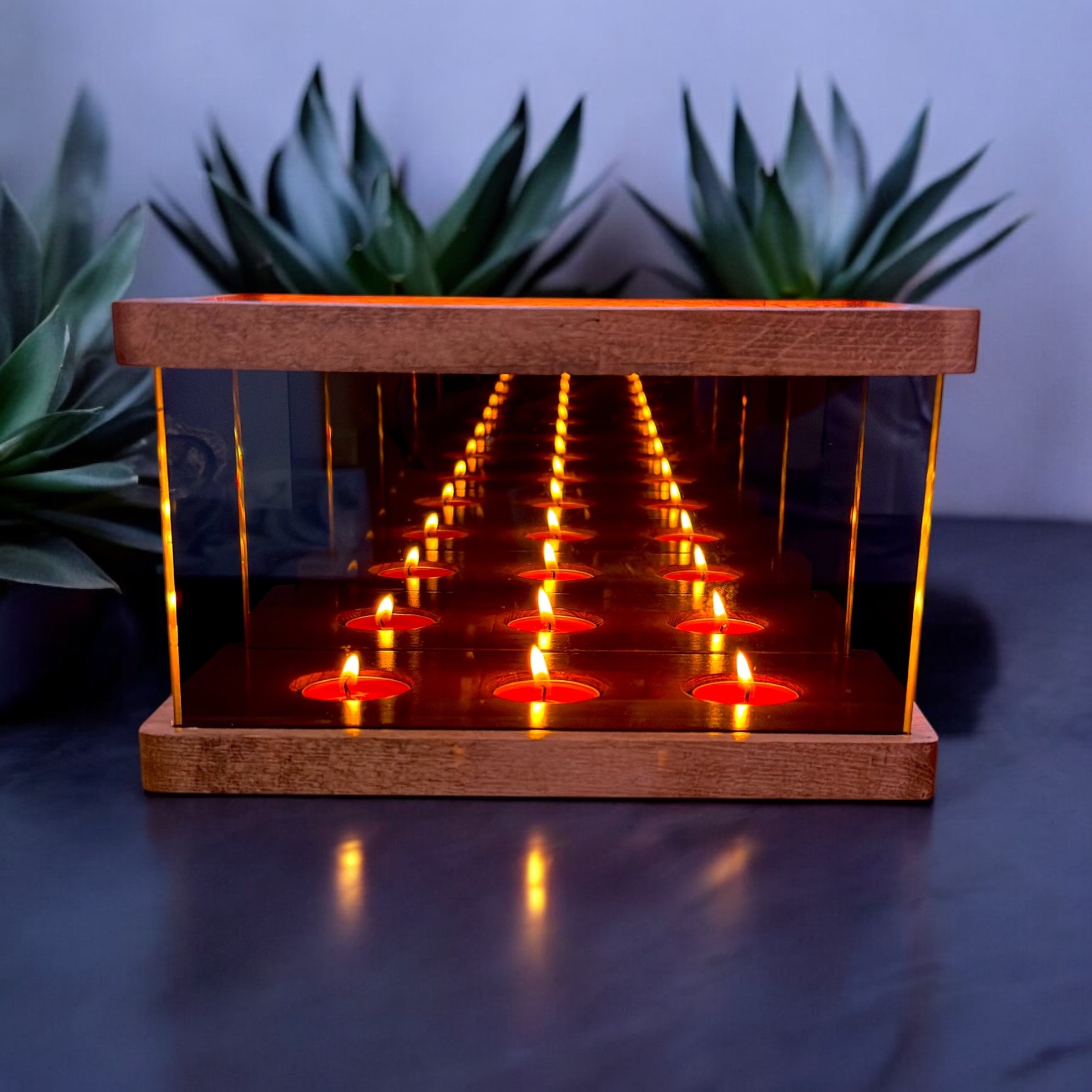 "Nora" Infinity Mirror Candle Holder