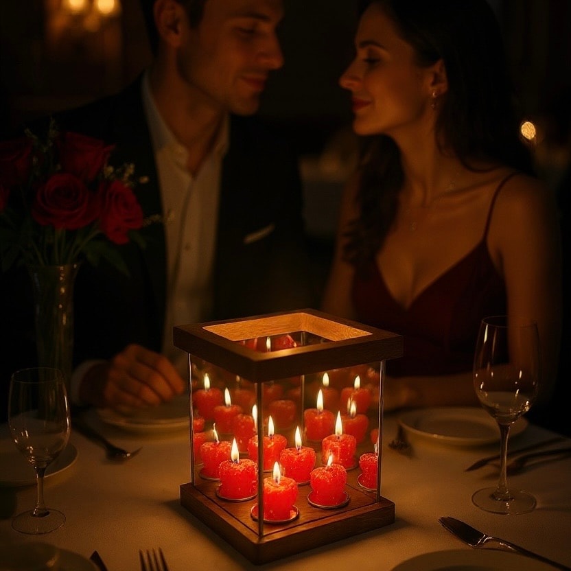 "Kaira" Infinity Mirror Tea Light Candle Holder