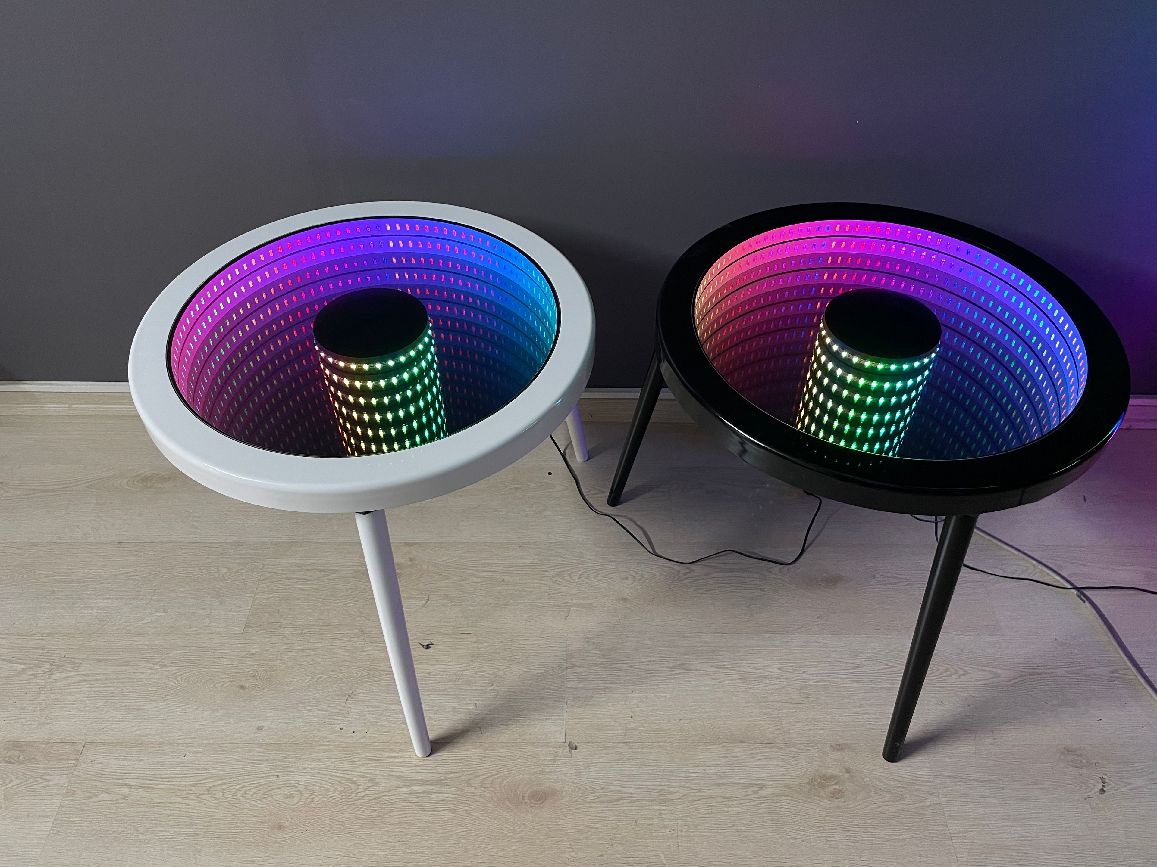 Ashel Infinity Mirror Round Coffee Table