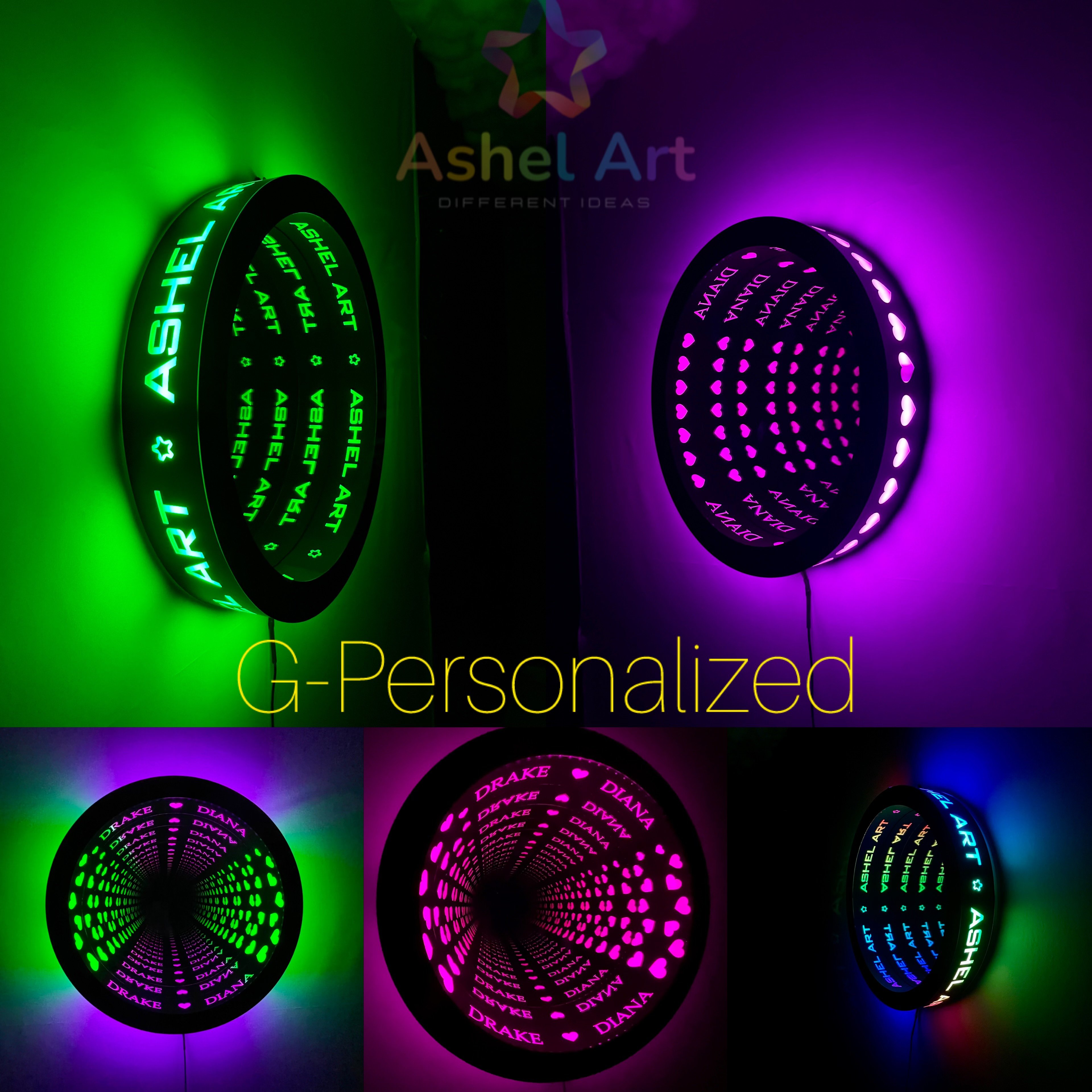 Ashel Special Design Infinity Mirror (Special work for Brand and Logo)