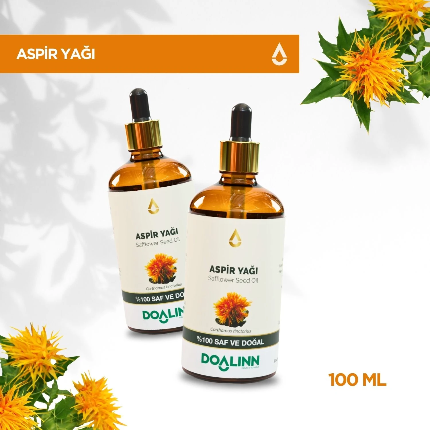 Aspir Yağı (Carthamus tinctorius) 100 ml.