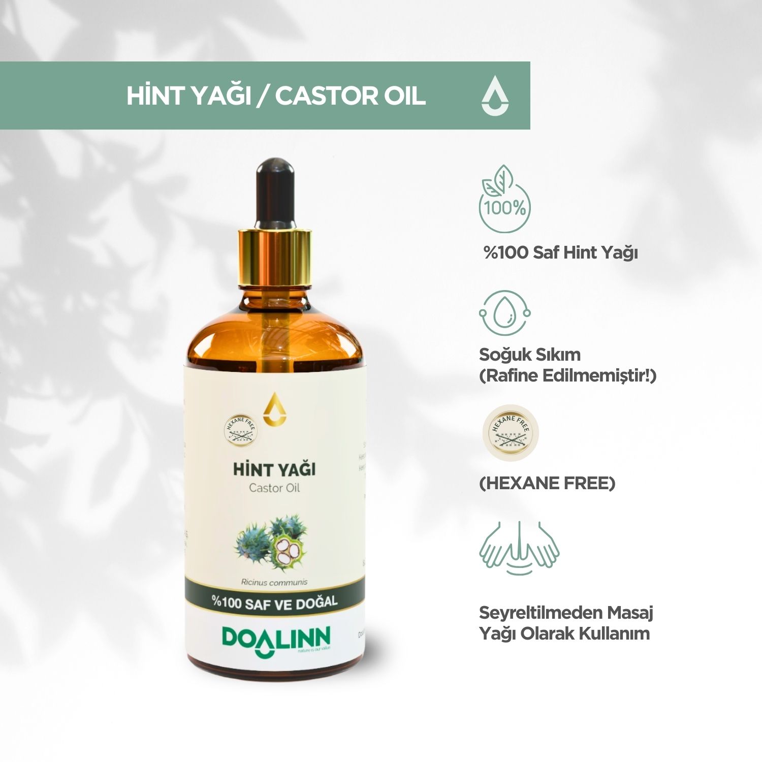 Hint Yağı (Ricinus communis) 100 ml.