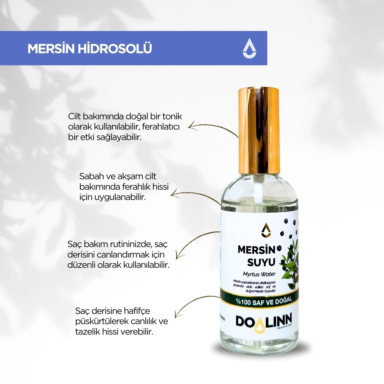 Mersin Hidrosolü (Myrtus communis) 100 ml.