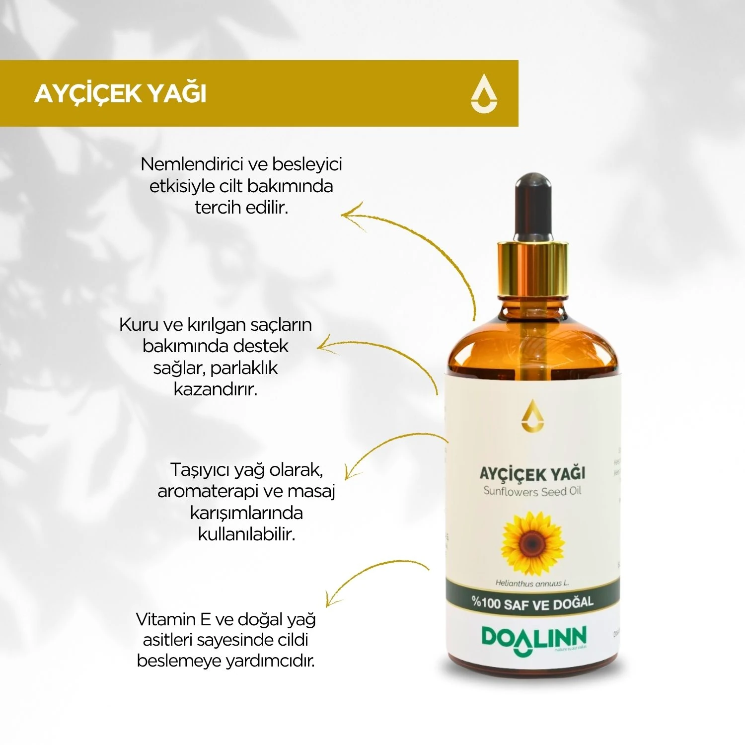 Ayçiçek Yağı (Helianthus annuus L.) 100 ml.