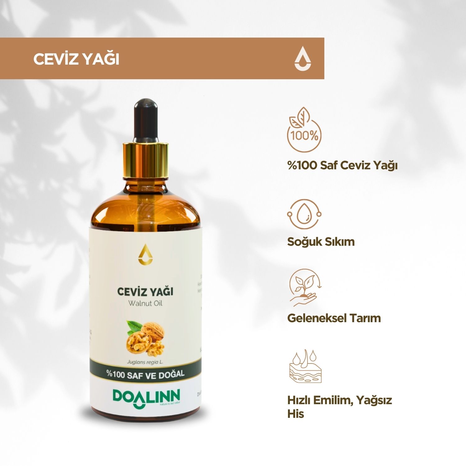 Ceviz Yağı (Juglans regia L.) 100 ml.