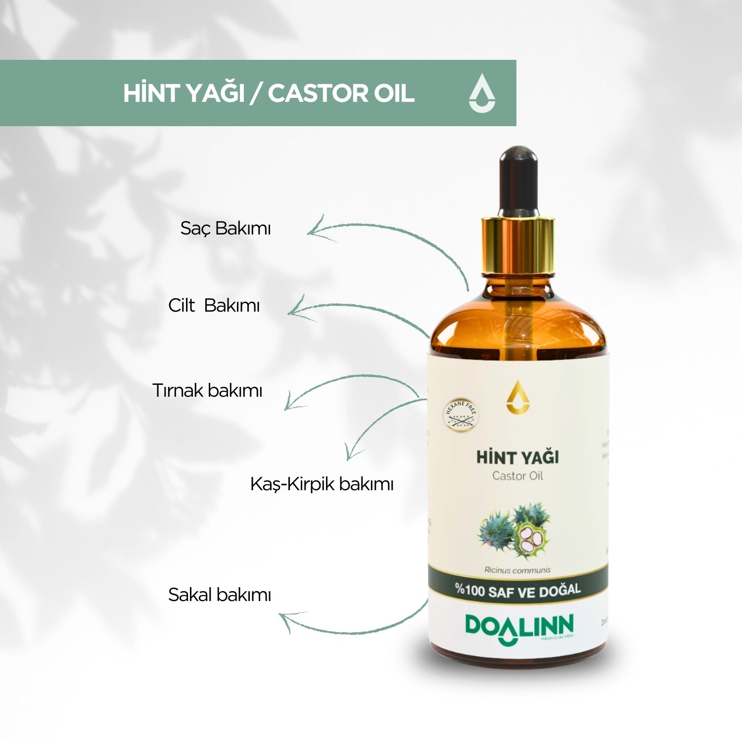 Hint Yağı (Ricinus communis) 100 ml.