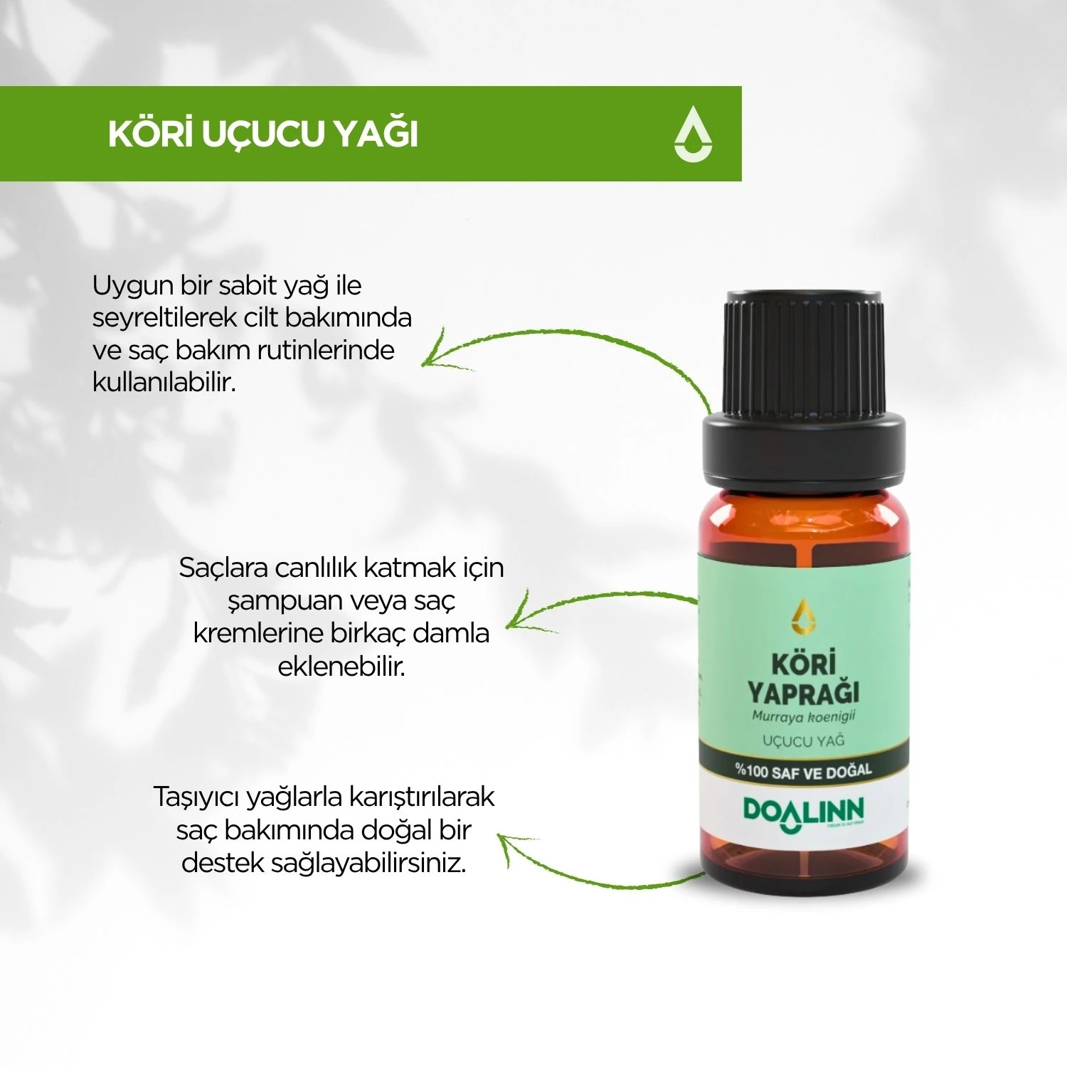 Köri Yaprağı Uçucu Yağı (Murraya koenigii) 10 ml.