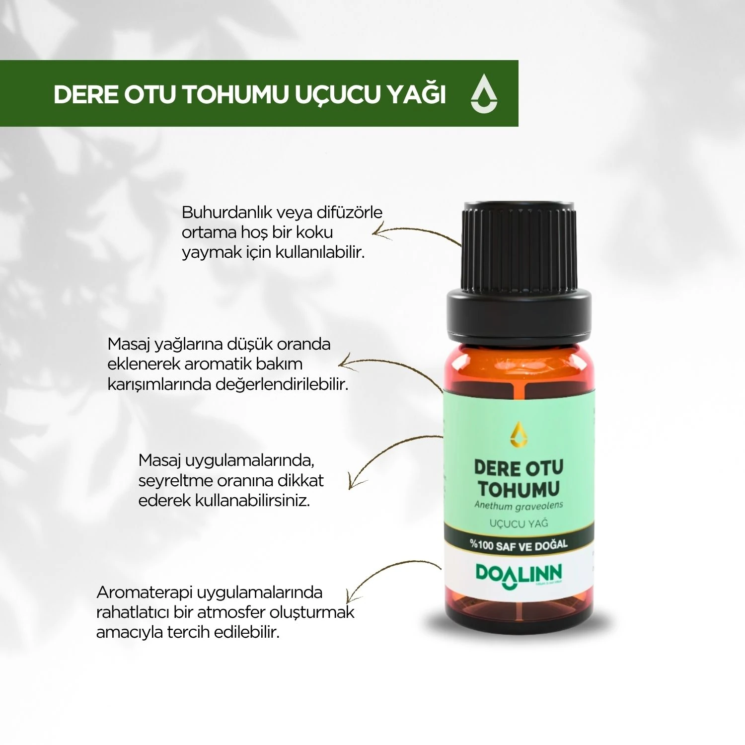 Dere Otu Tohumu Uçucu Yağı (Anethum graveolens) 10 ml.