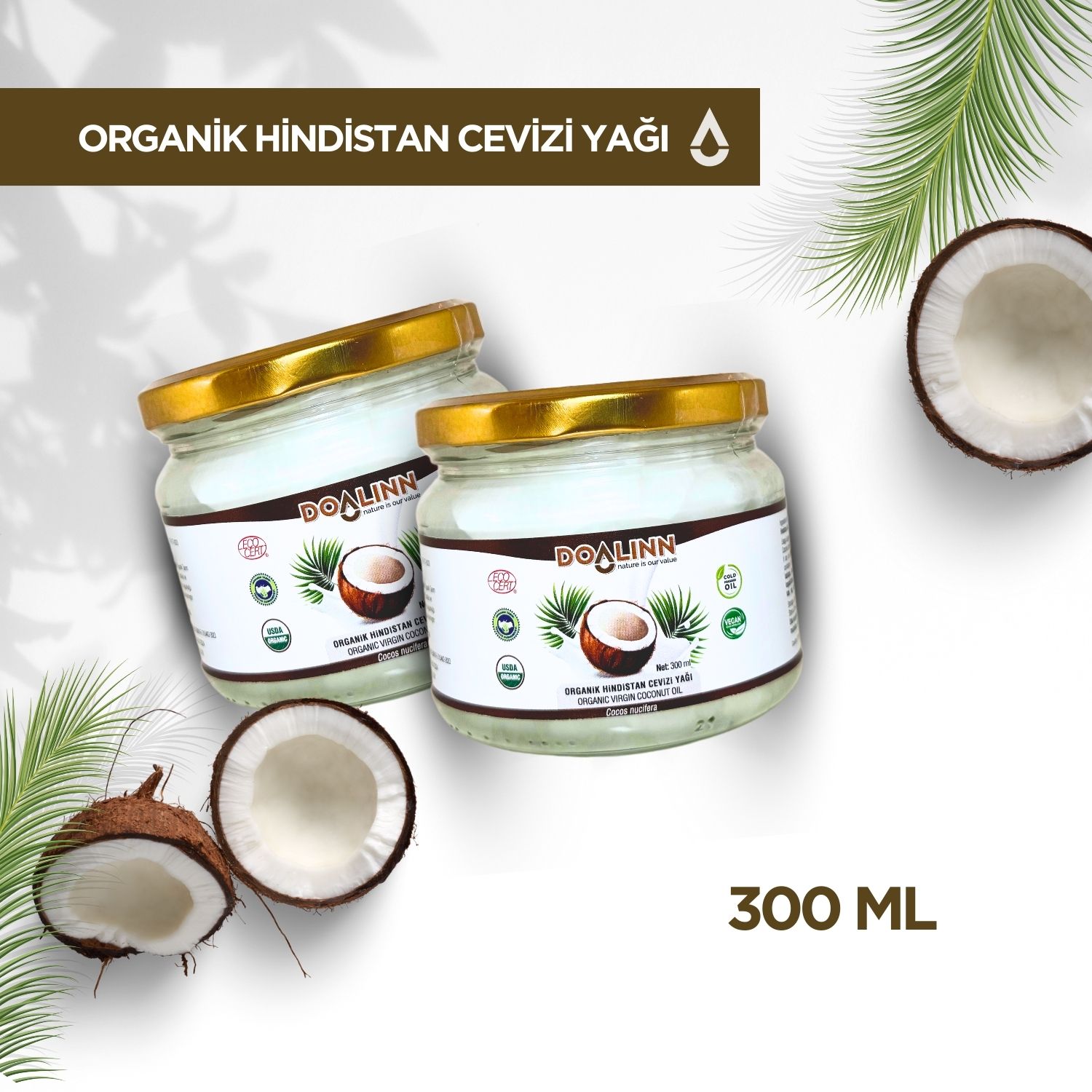 Hindistan Cevizi Yağı (Organik Sertifikalı) 300 ml.